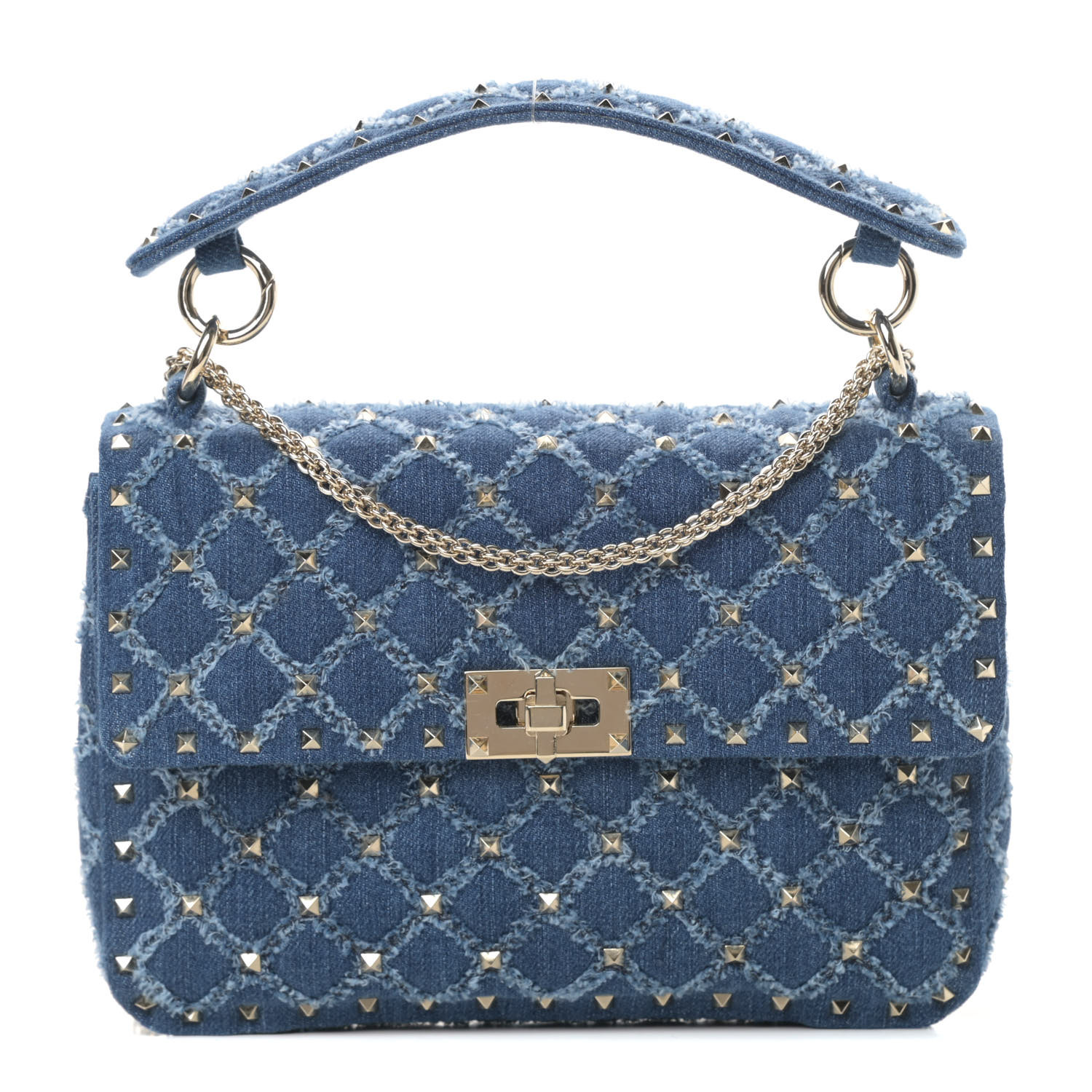 valentino rockstud denim bag