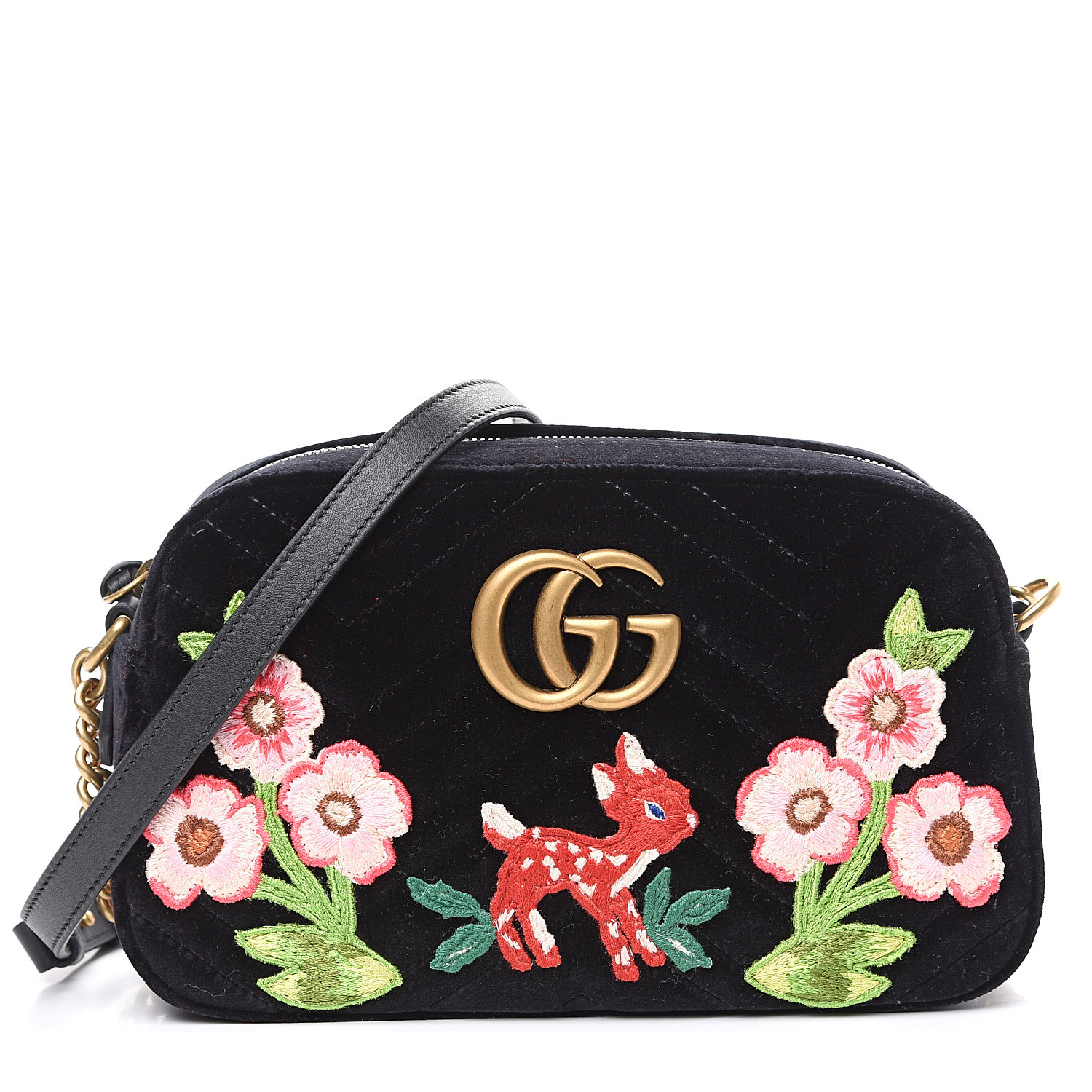 gucci velvet chain bag