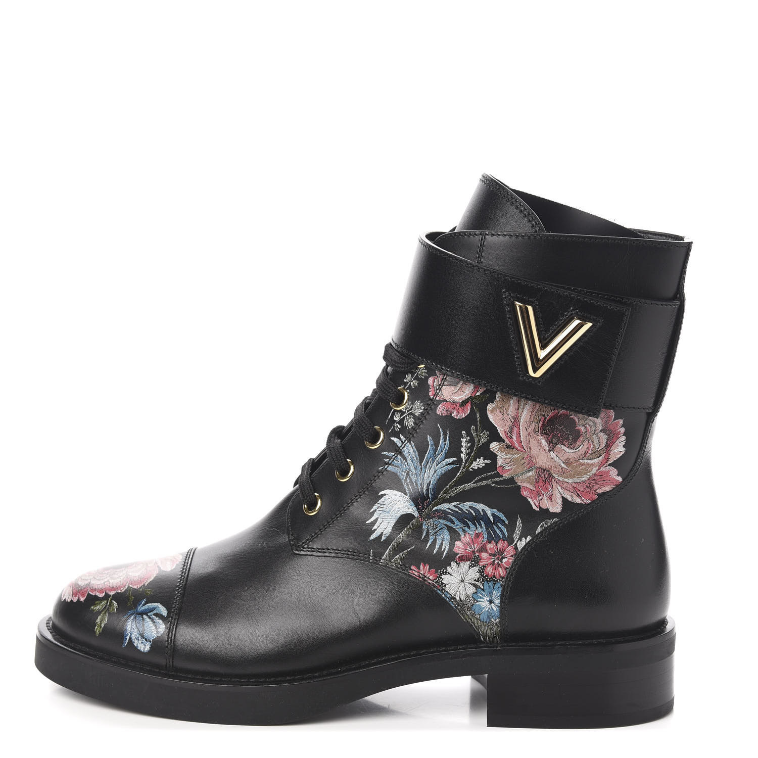 black boots with flowers