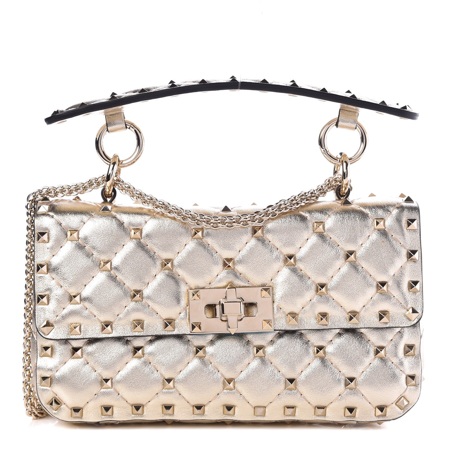 valentino rockstud gold bag