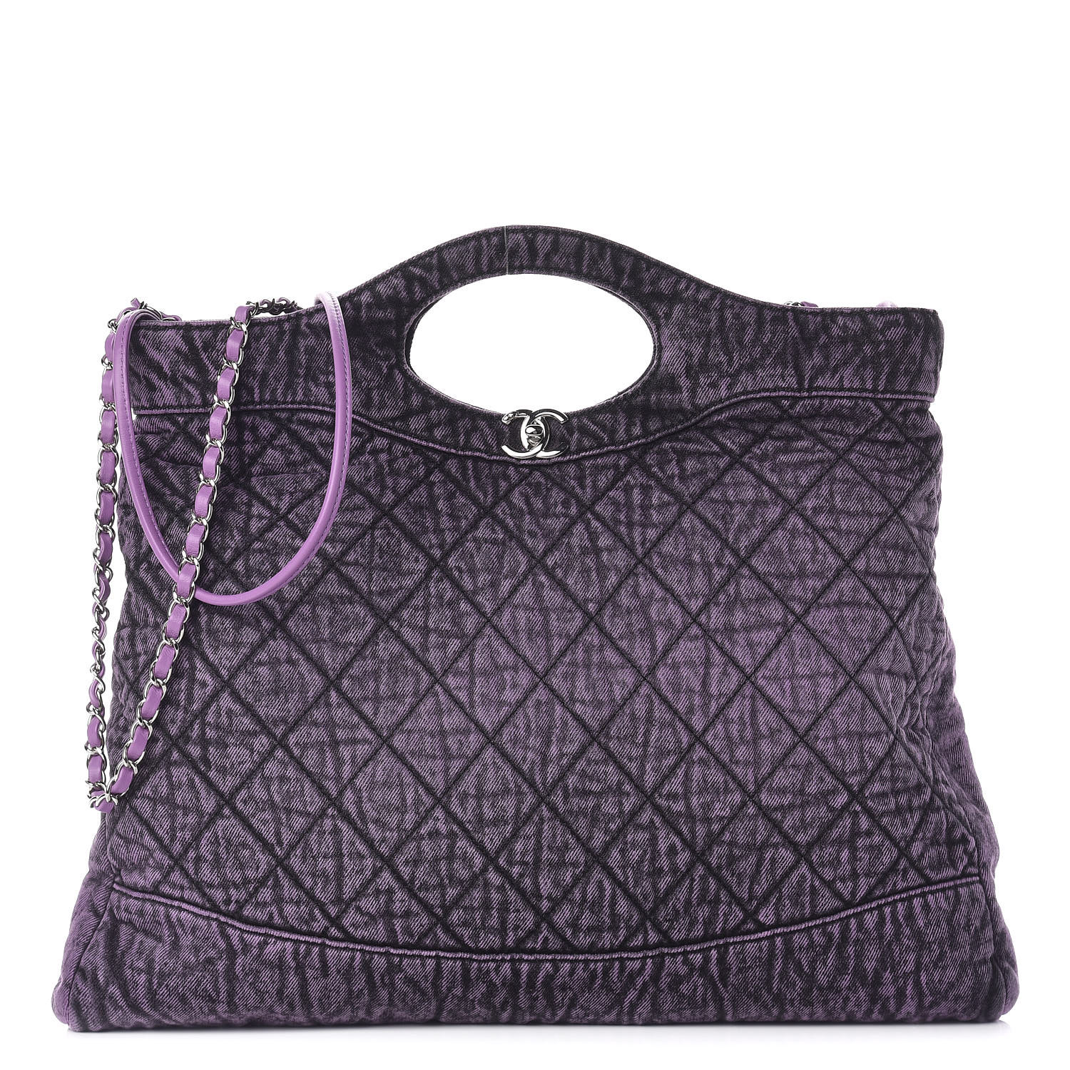 purple denim chanel bag