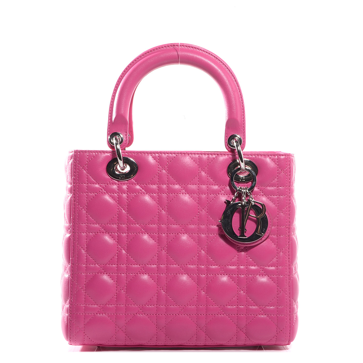 Christian Dior Lambskin Cannage Medium Lady Dior Pink Fashionphile