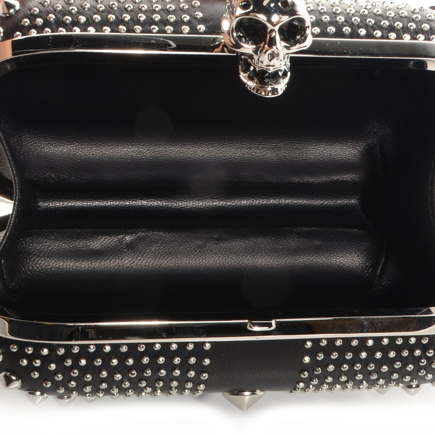 alexander mcqueen black skull clutch