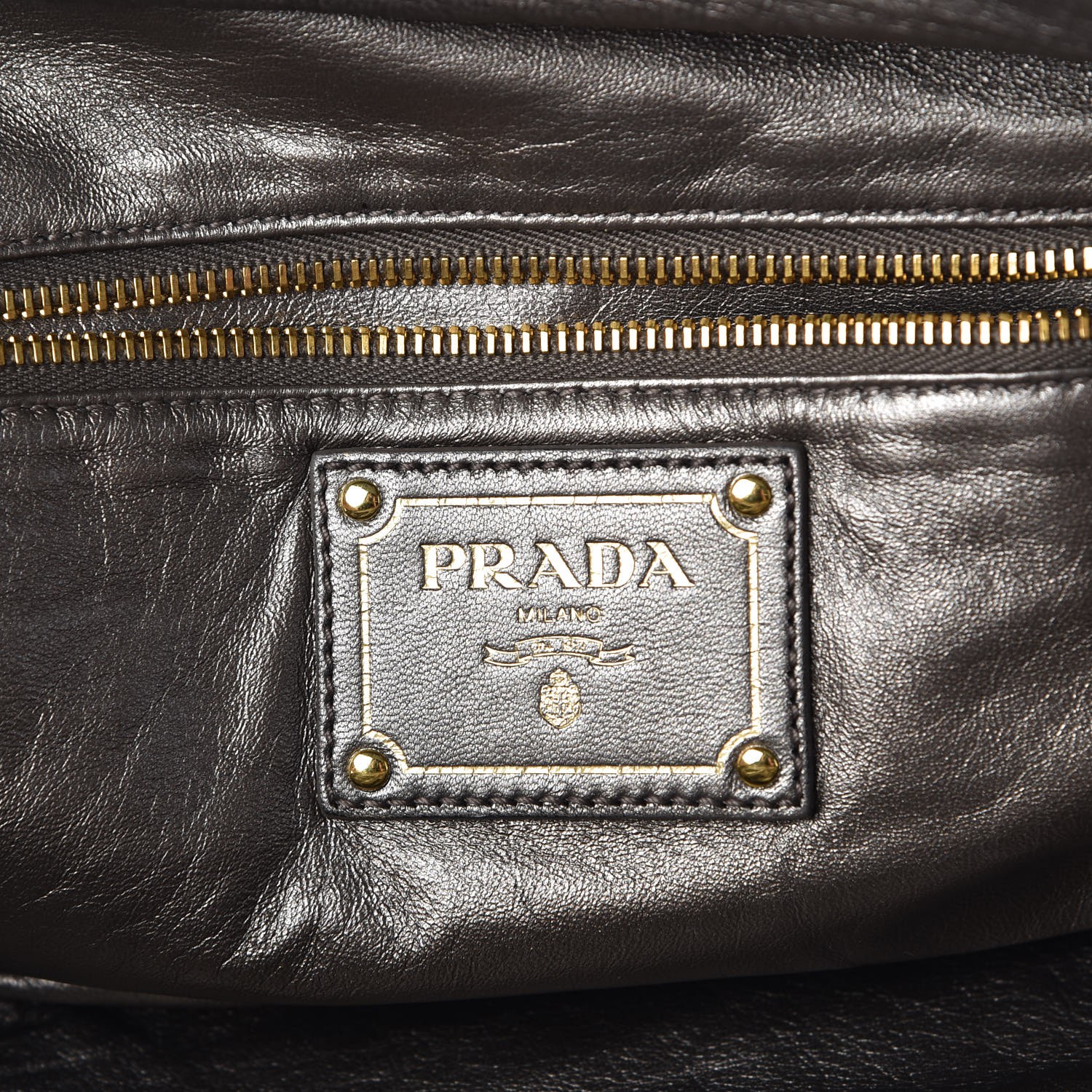 PRADA Cervo Lux Print Lace Bauletto Bag Blond 349269