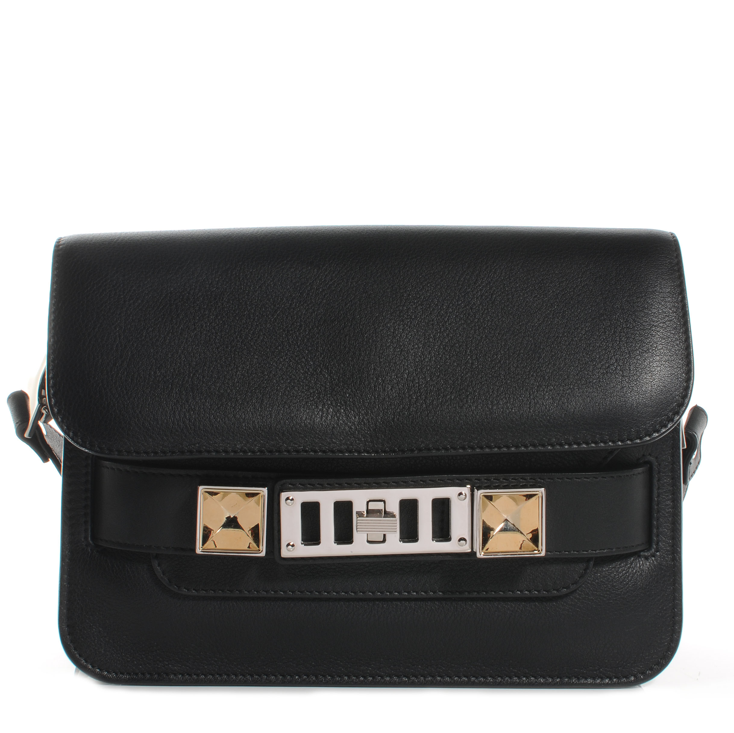 PROENZA SCHOULER Leather Mini PS11 Classic Shoulder Bag Black 58353