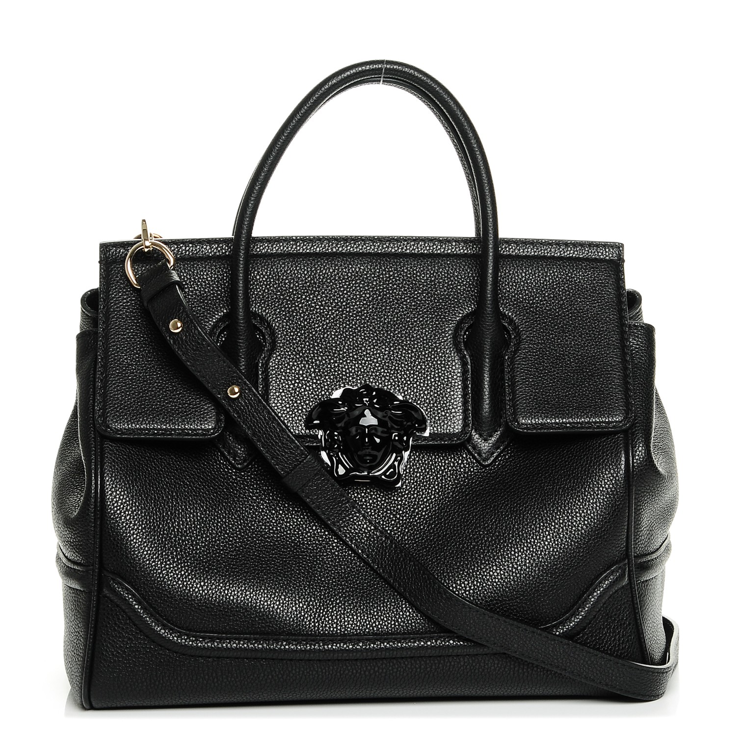 VERSACE Calfskin Large Palazzo Empire Bag Black 193826 | FASHIONPHILE