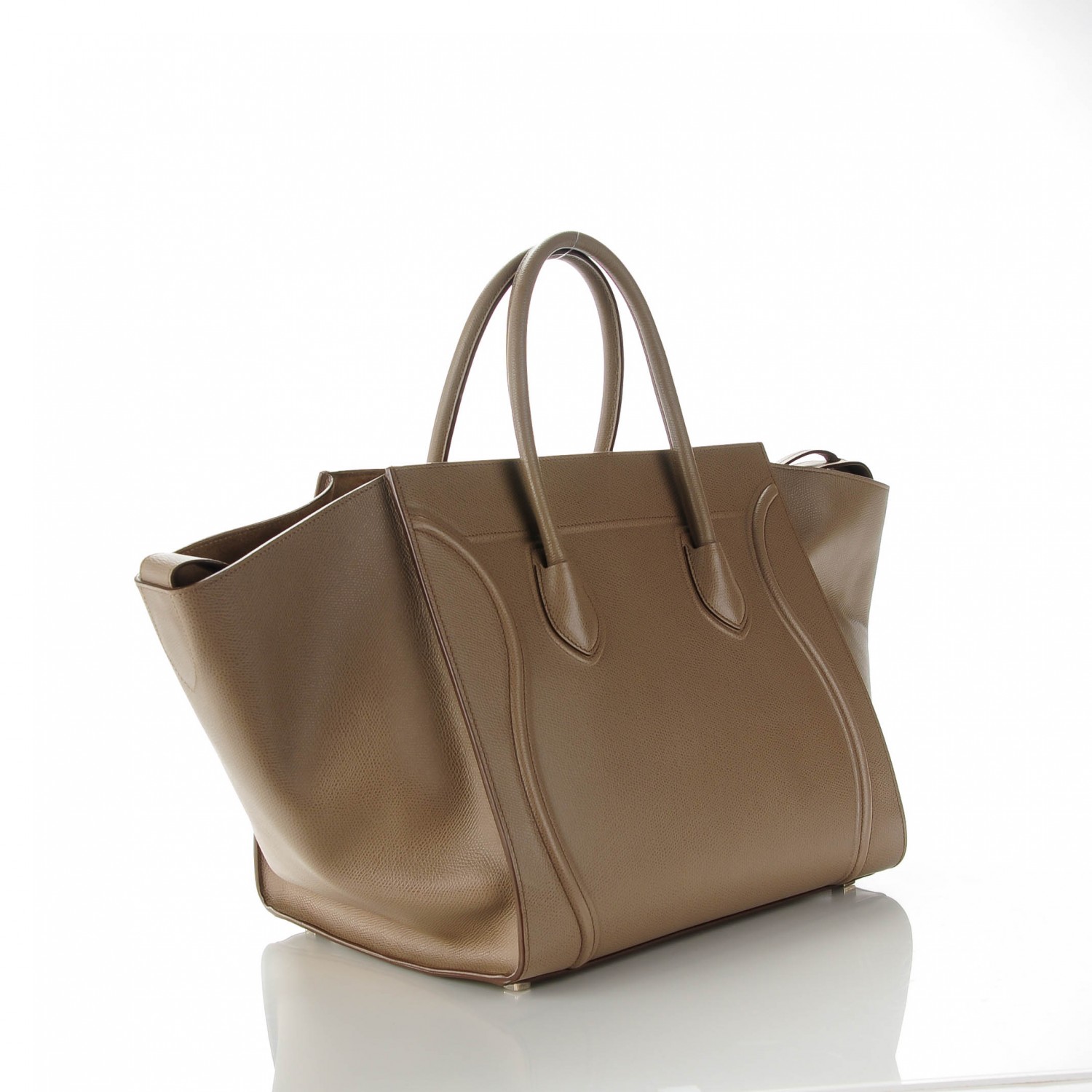 CELINE Grained Calfskin Medium Phantom Luggage Taupe 134449