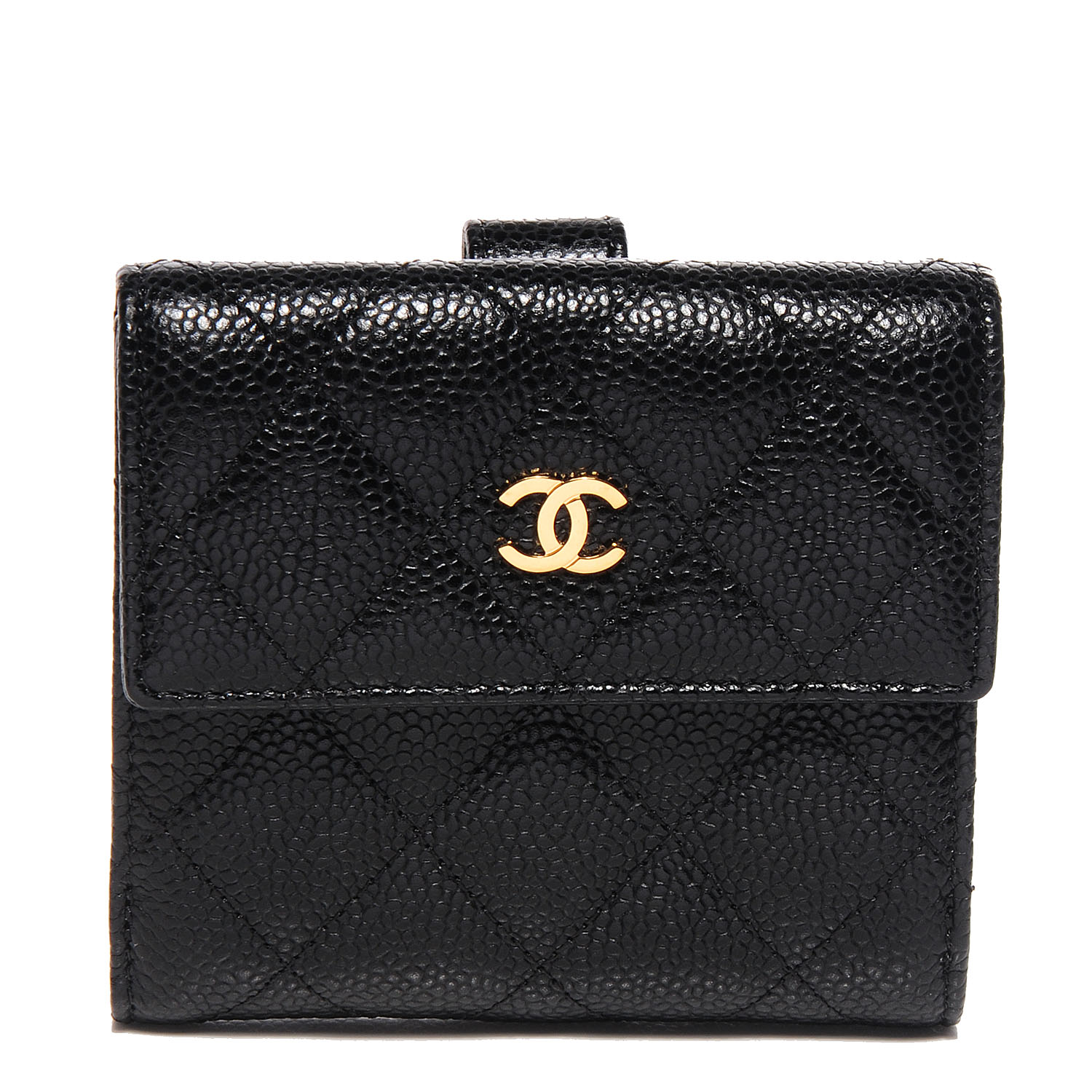 chanel compact wallet caviar