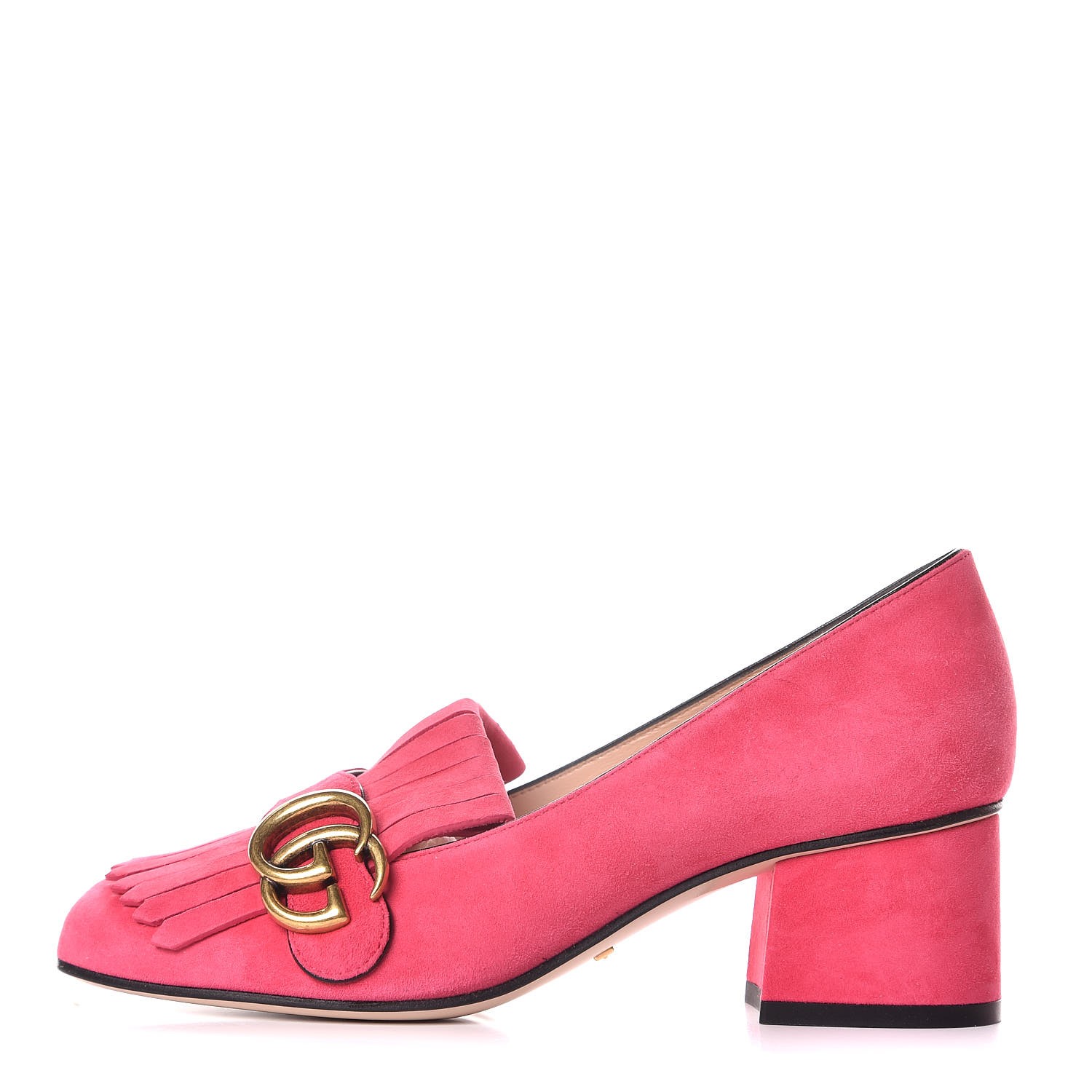 gucci pink suede heels