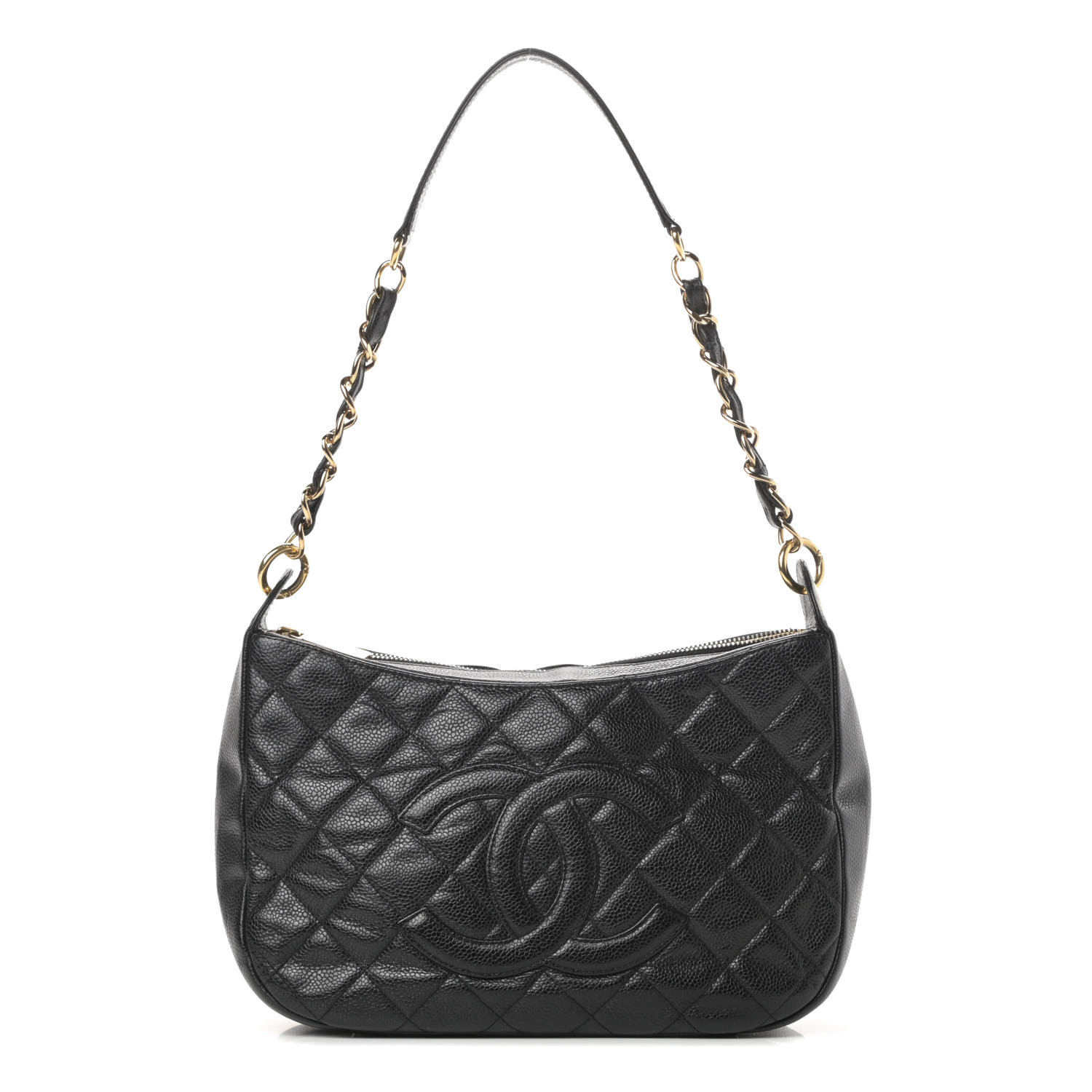 CHANEL Caviar Quilted Timeless CC Shoulder Bag Black 744516 | FASHIONPHILE