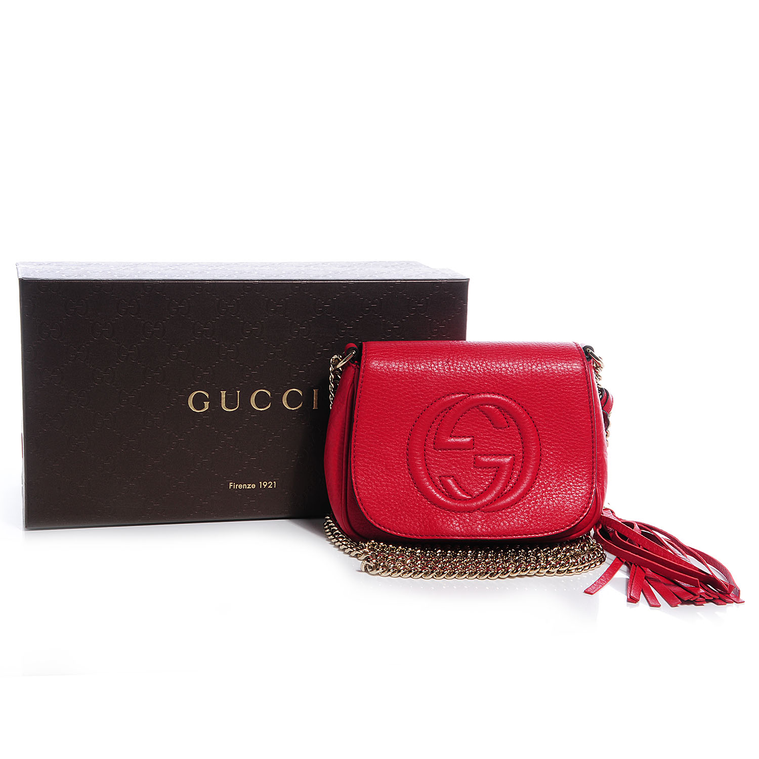 gucci large red soho shoulder bag