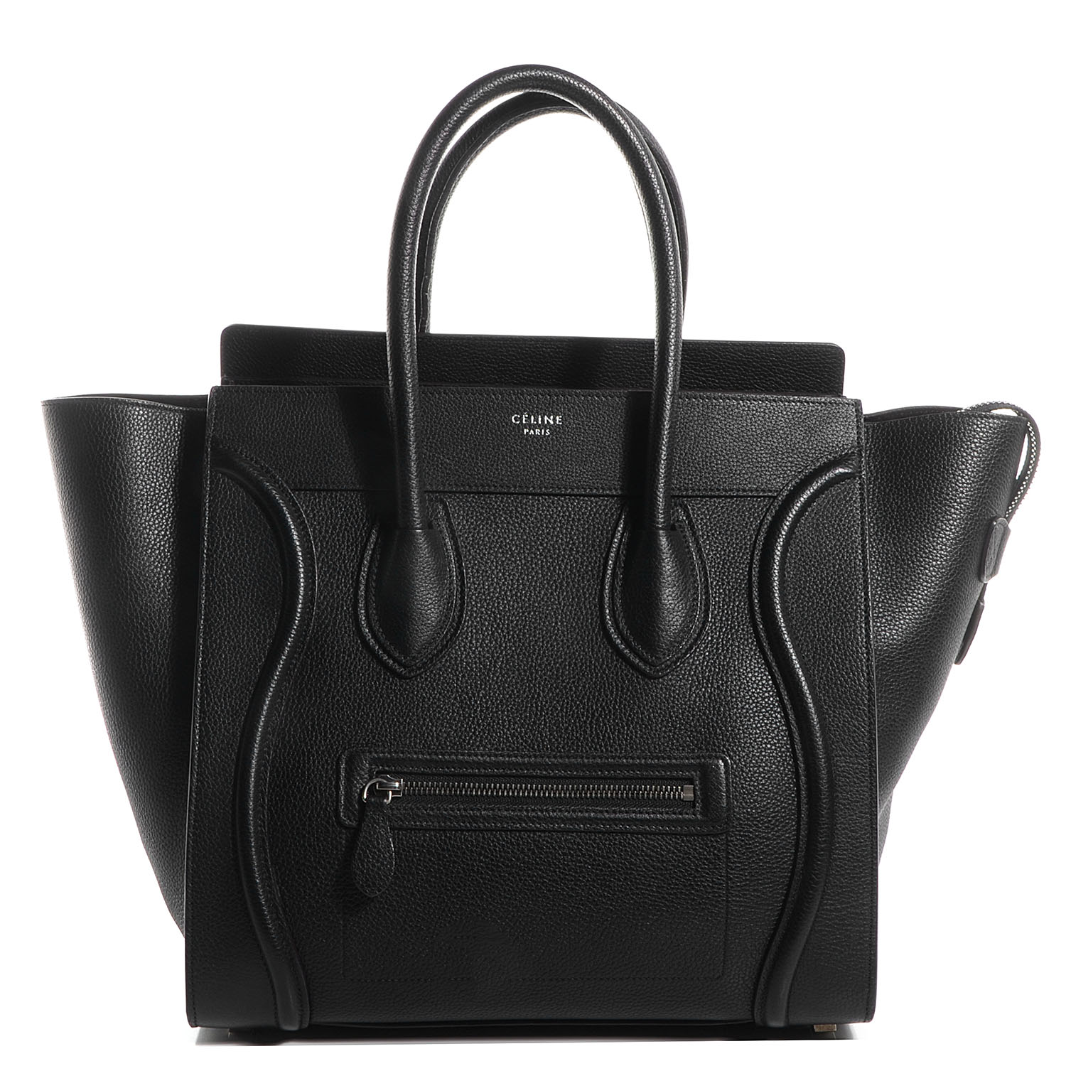 celine drummed calfskin mini luggage black