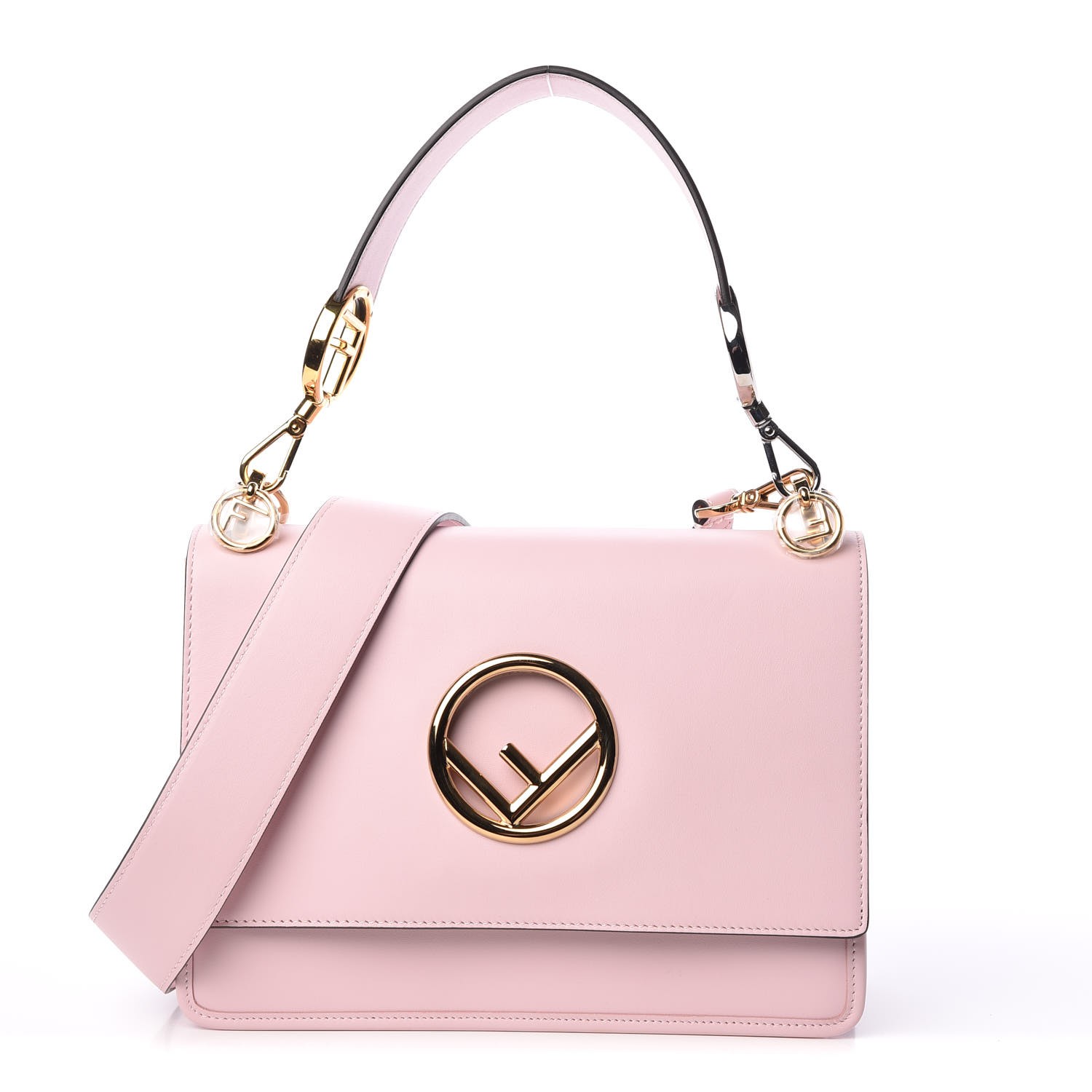 FENDI Calfskin Kan I Shoulder Bag Pink 317454