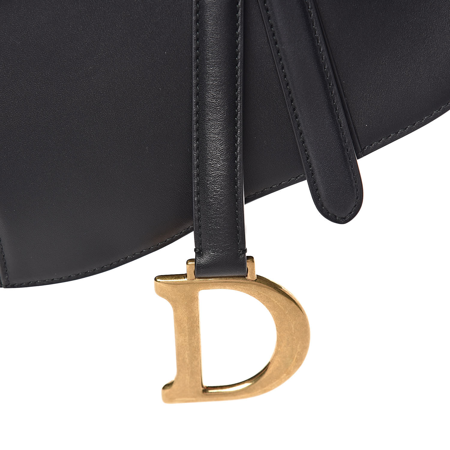 Christian Dior Calfskin Saddle Bag Black 454436
