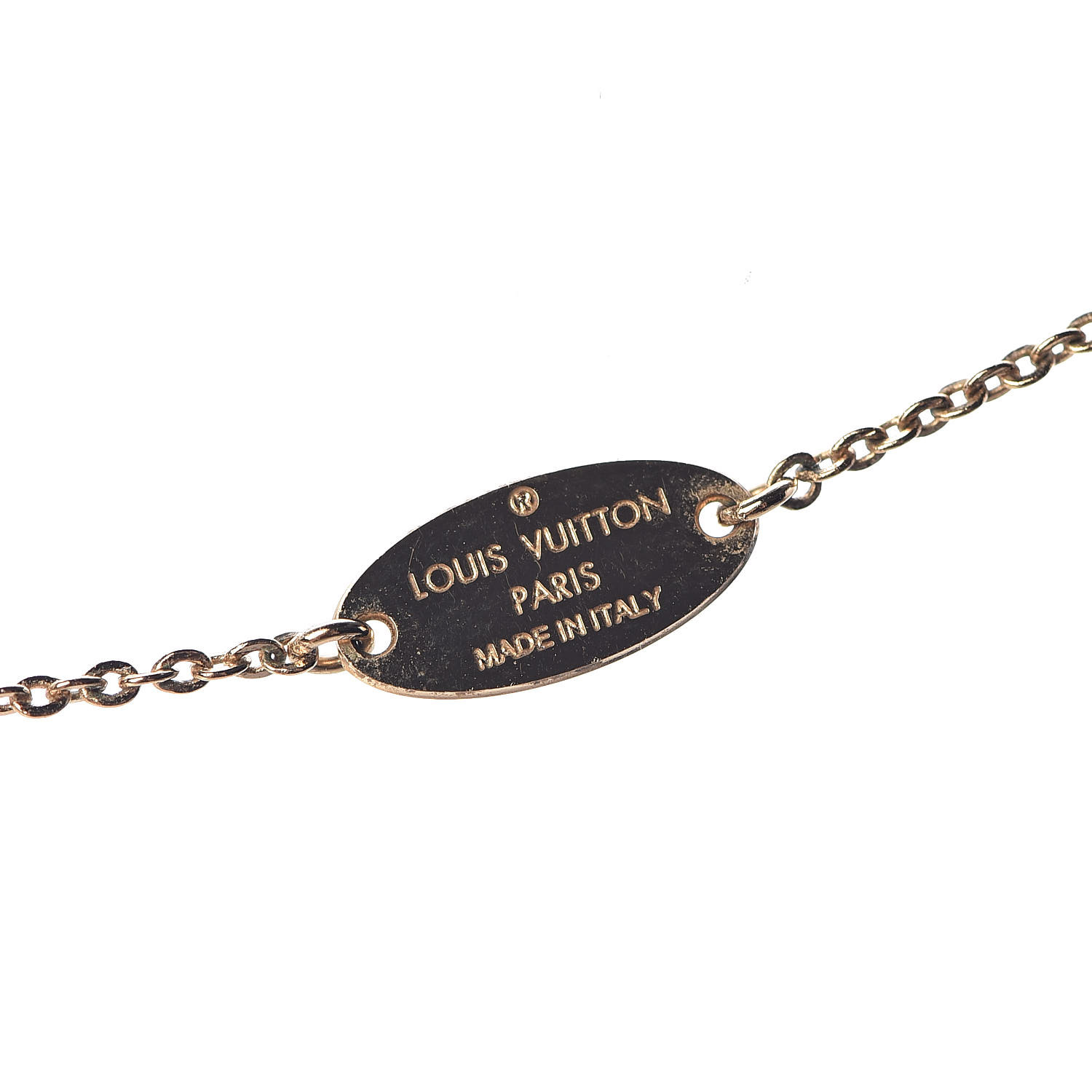 Authentic Louis Vuitton Monogram Tag Plate Necklace – Paris Station Shop