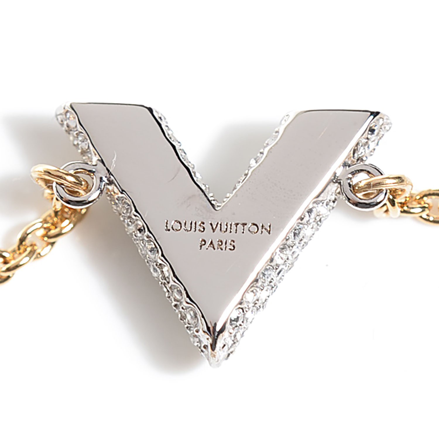 Authentic Louis Vuitton Essential V Pearlfection Chain Bracelet