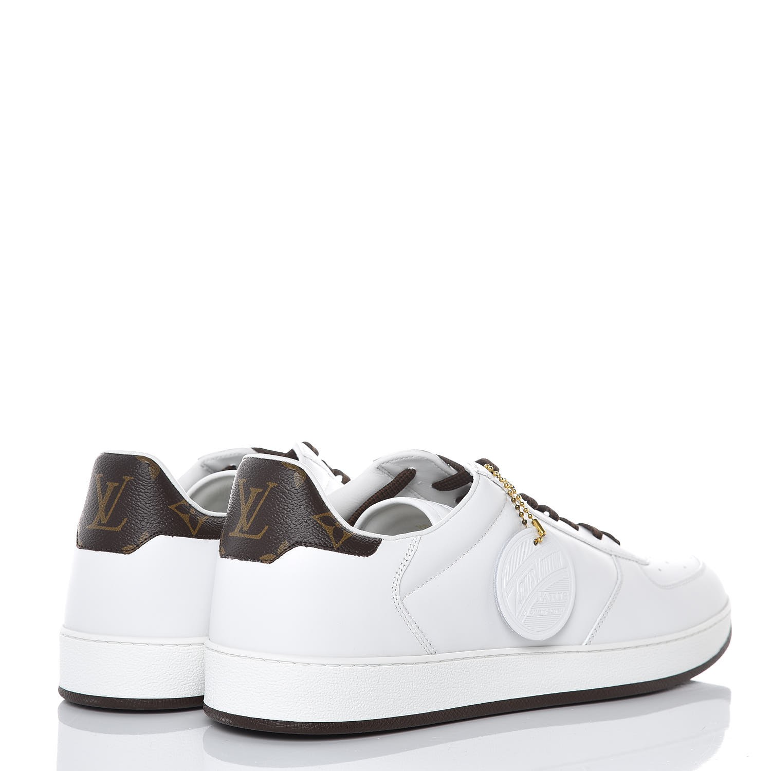 Louis Vuitton Calfskin Monogram Rivoli Sneakers 10 White 352907 6620