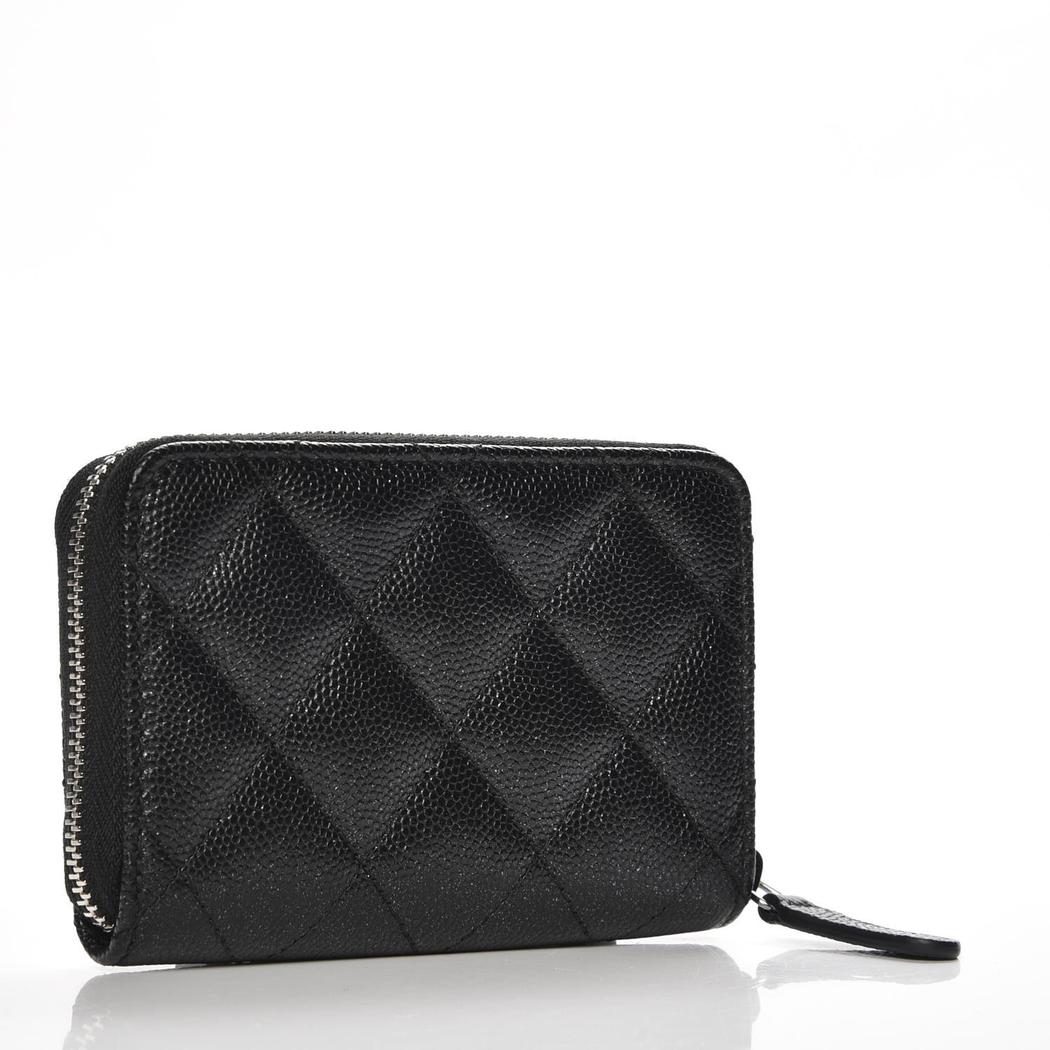 CHANEL Iridescent Caviar Quilted Zip Coin Purse Black 220826 | FASHIONPHILE