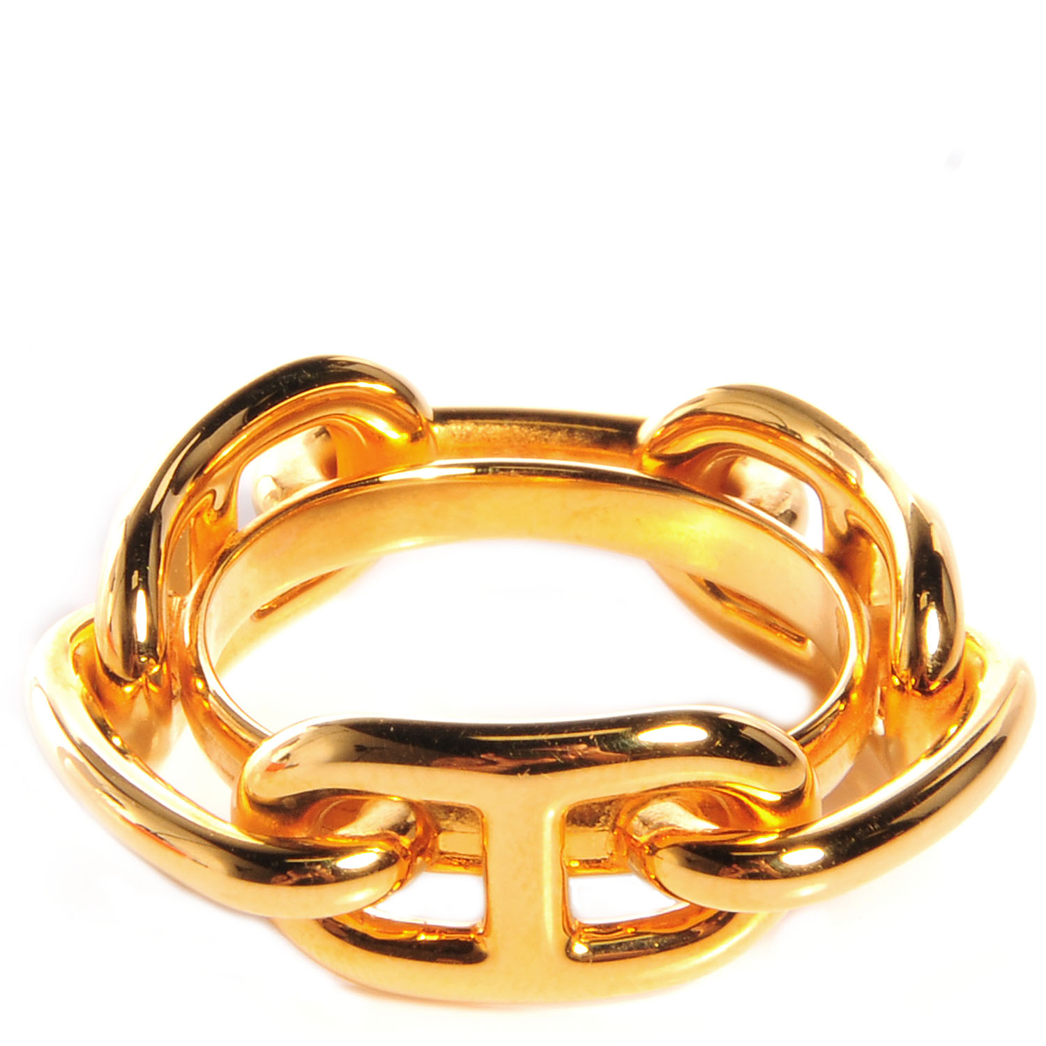 HERMES Gold Plated Regate Scarf Ring 76820