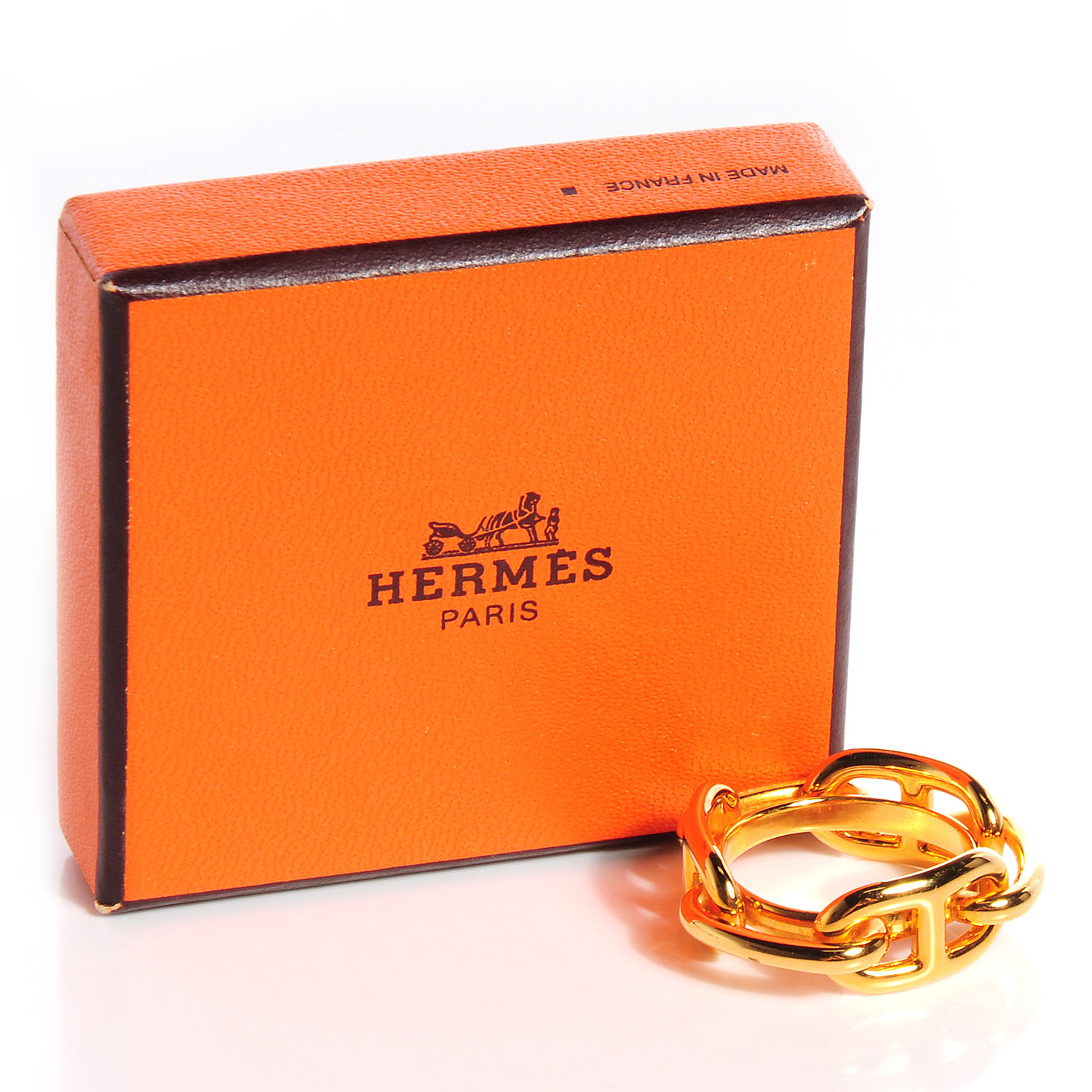 HERMES Gold Plated Regate Scarf Ring 76820