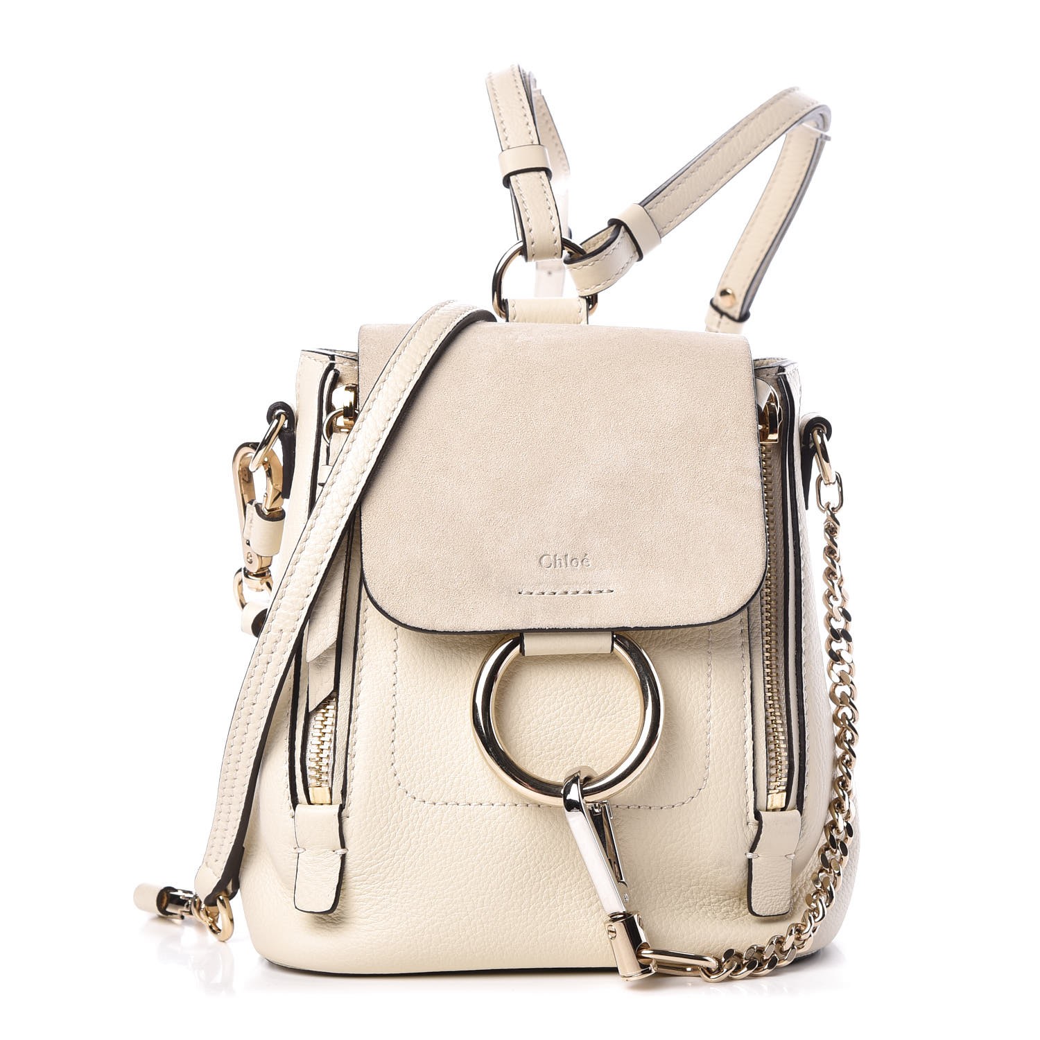 chloe backpack white