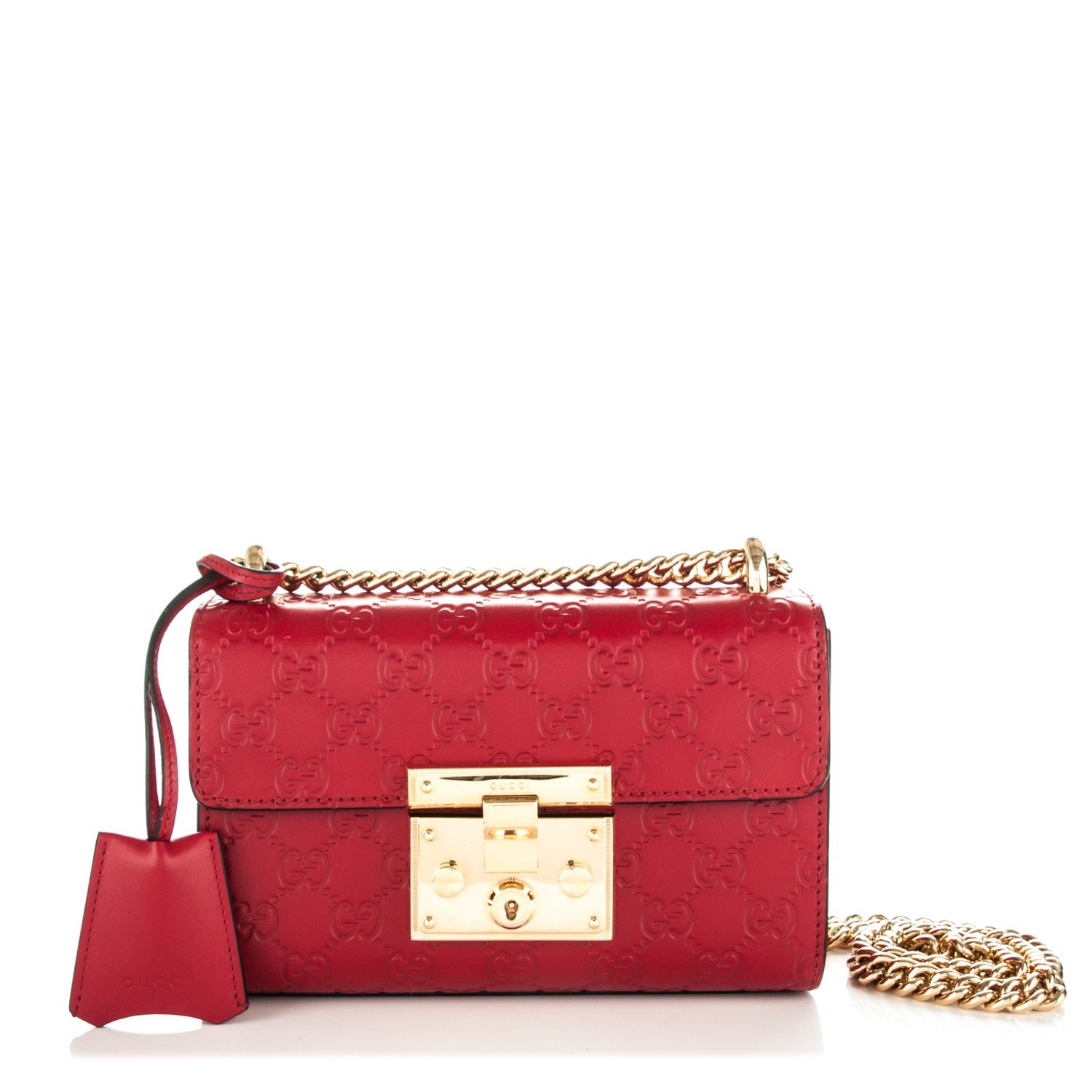 gucci red padlock bag