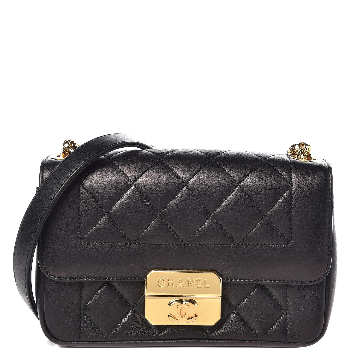 CHANEL Lambskin Mini Chic With Me Flap Black 285533