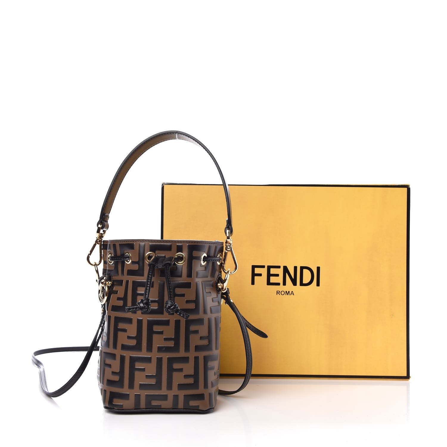 fendi mon tresor mini bucket bag black