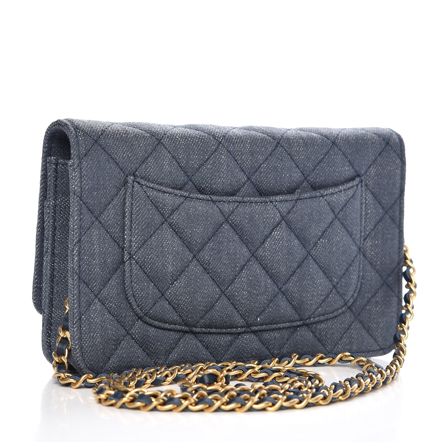 CHANEL Denim Quilted Lucky Charms Reissue Wallet On Chain WOC Blue ...