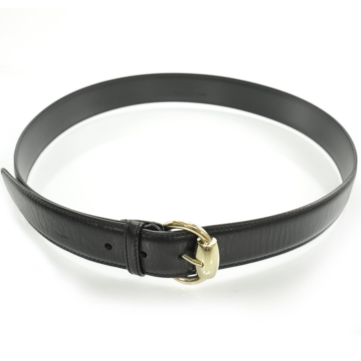 GUCCI Leather Horsebit Belt 95 38 Black 25262