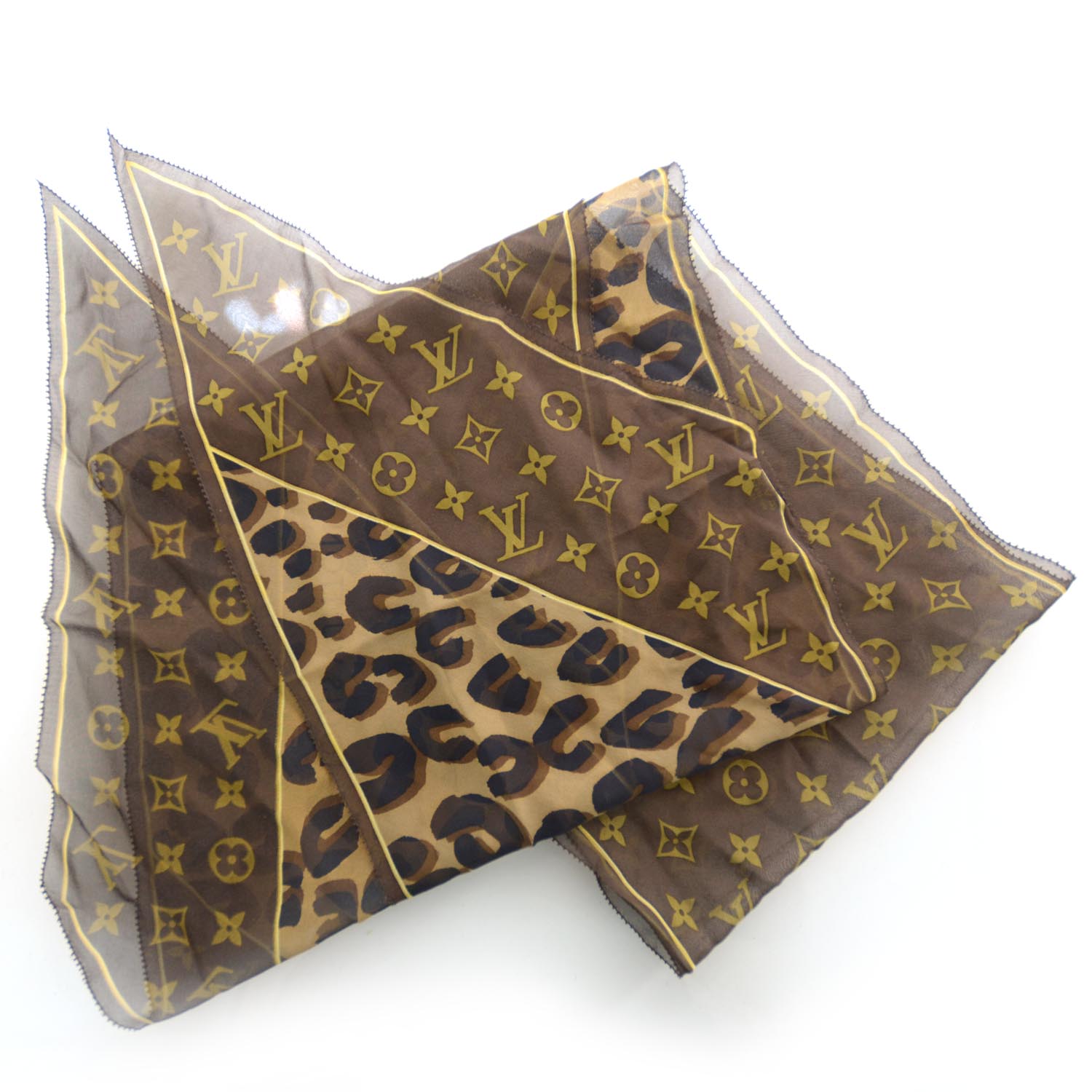 Louis Vuitton Monogram Leopard Silk Scarf 34818 7500