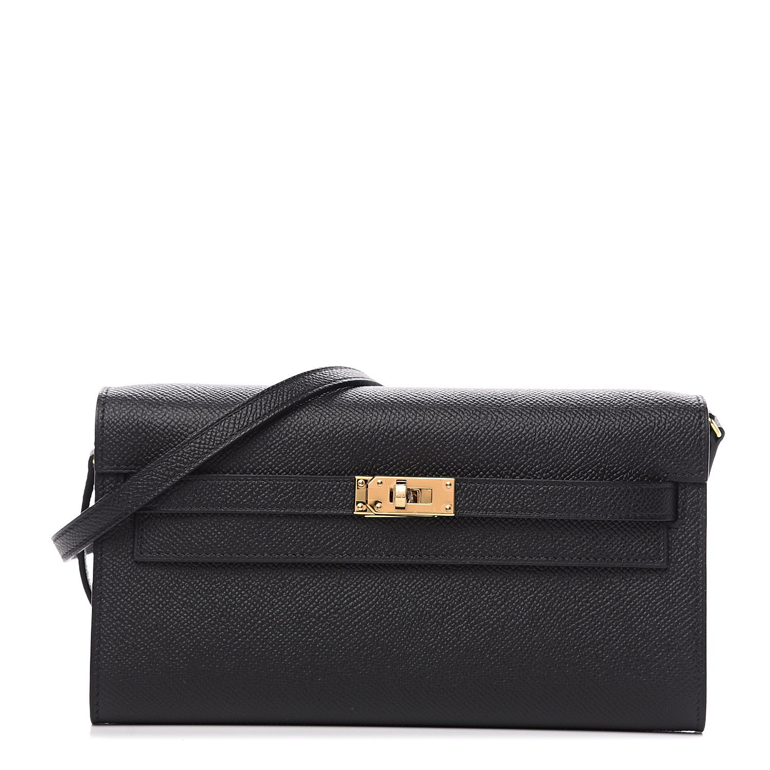 HERMES Epsom Kelly Wallet To Go Black 558076