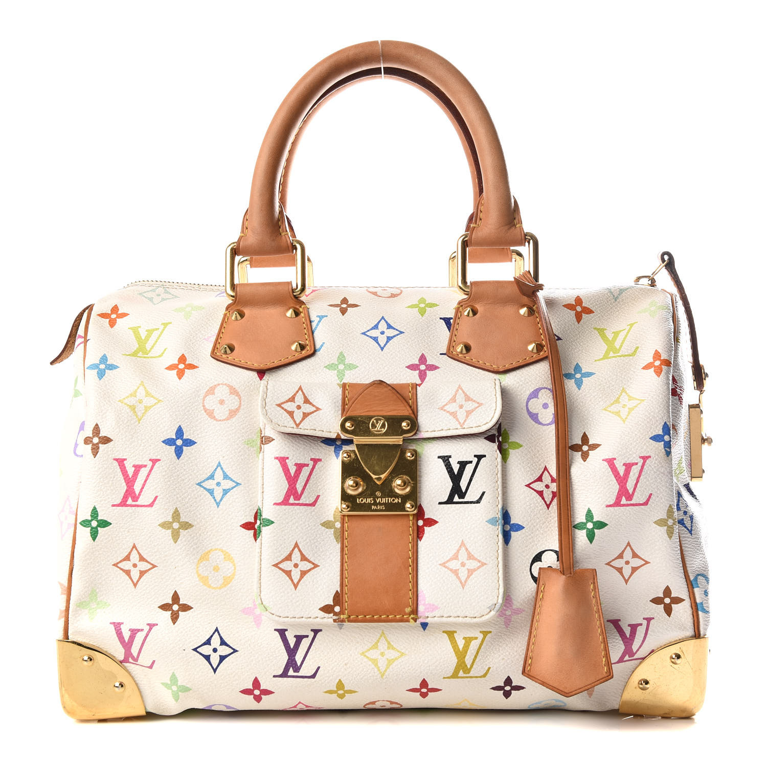 LOUIS VUITTON Monogram Multicolor Speedy 30 White 558156