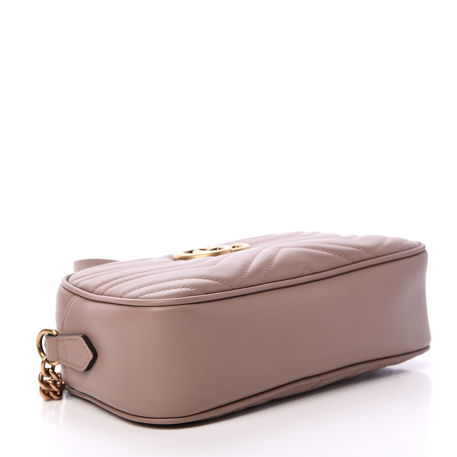 GUCCI Calfskin Matelasse Small GG Marmont Shoulder Bag Dusty Pink 554292