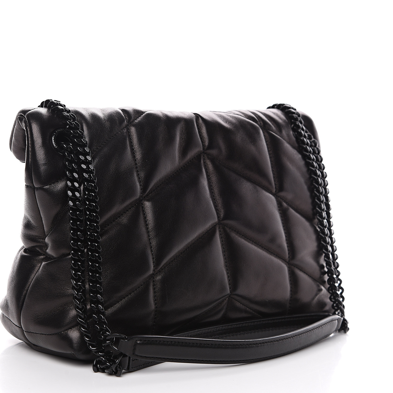 SAINT LAURENT Lambskin Quilted Small Loulou Puffer Monogram Chain ...