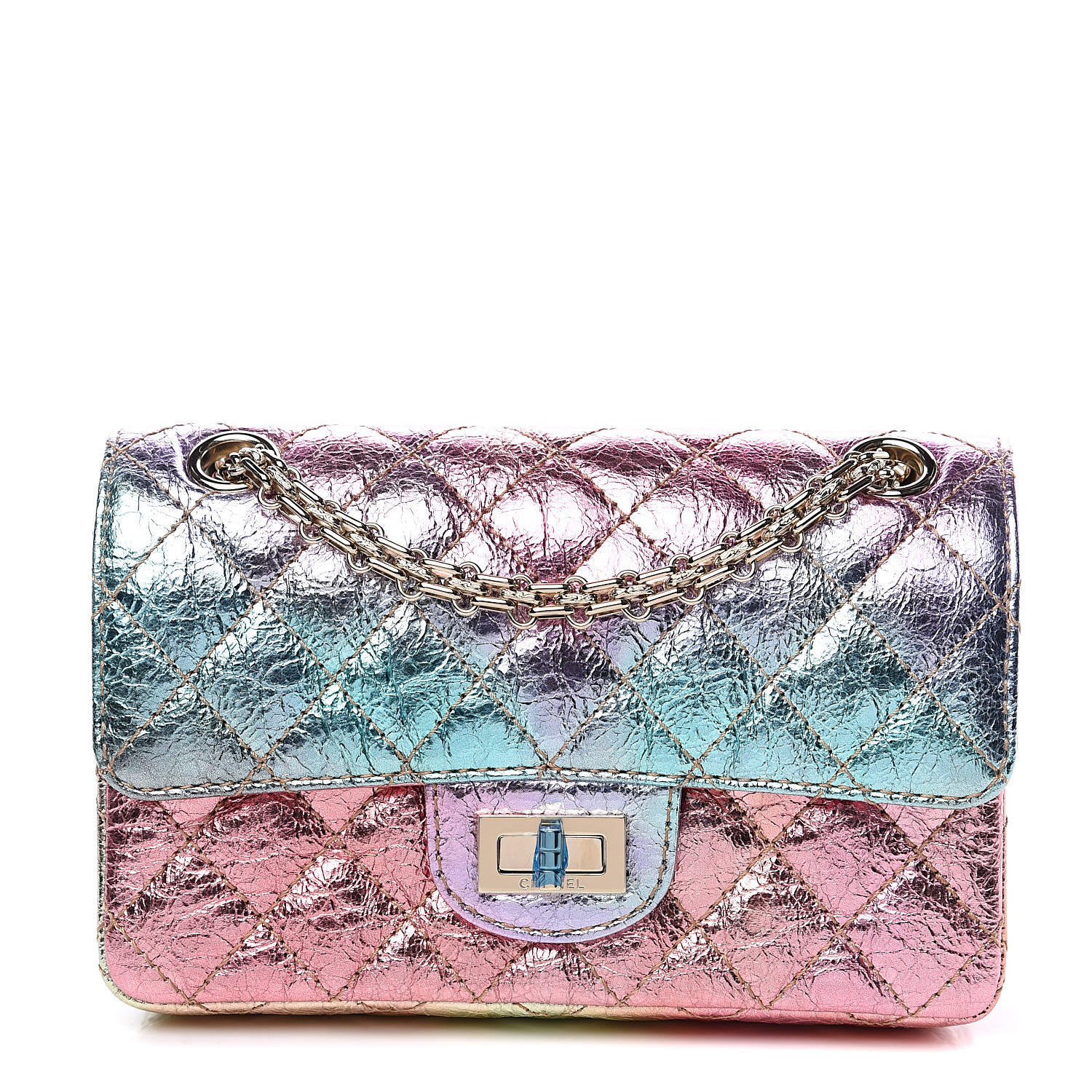 CHANEL Metallic Goatskin Quilted Mini 2.55 Reissue Flap Multicolor 557727