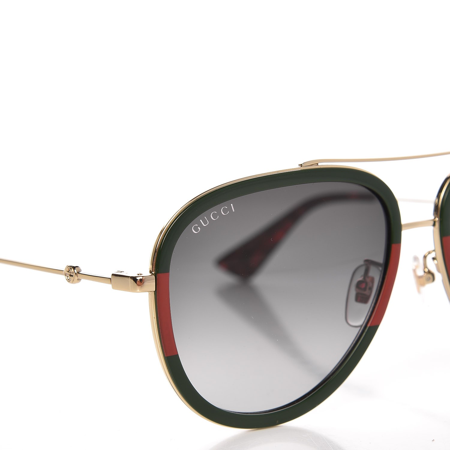 Gucci Web Aviator Sunglasses Gg0062s Green Red 264867