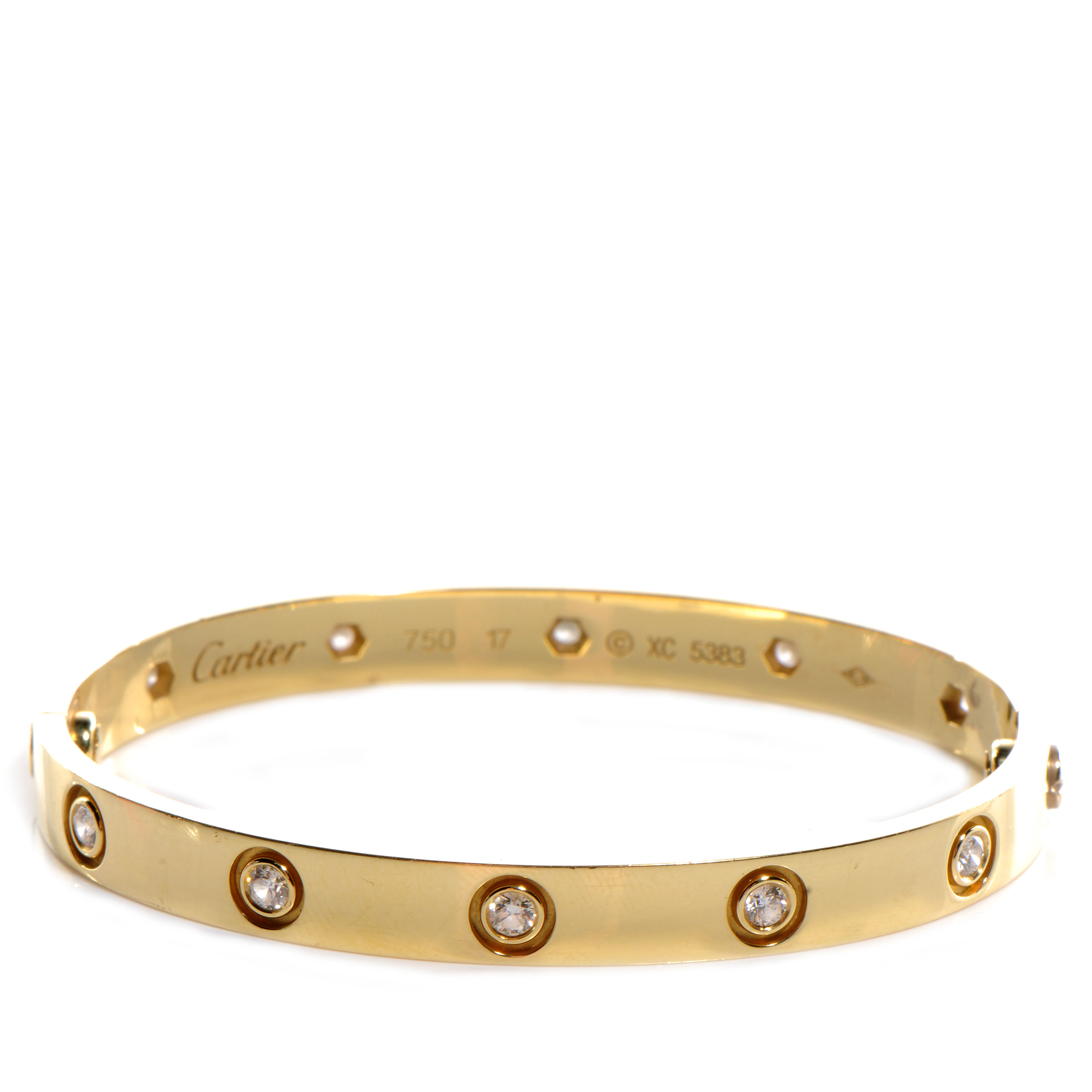 cartier love bracelet 10 diamonds yellow gold
