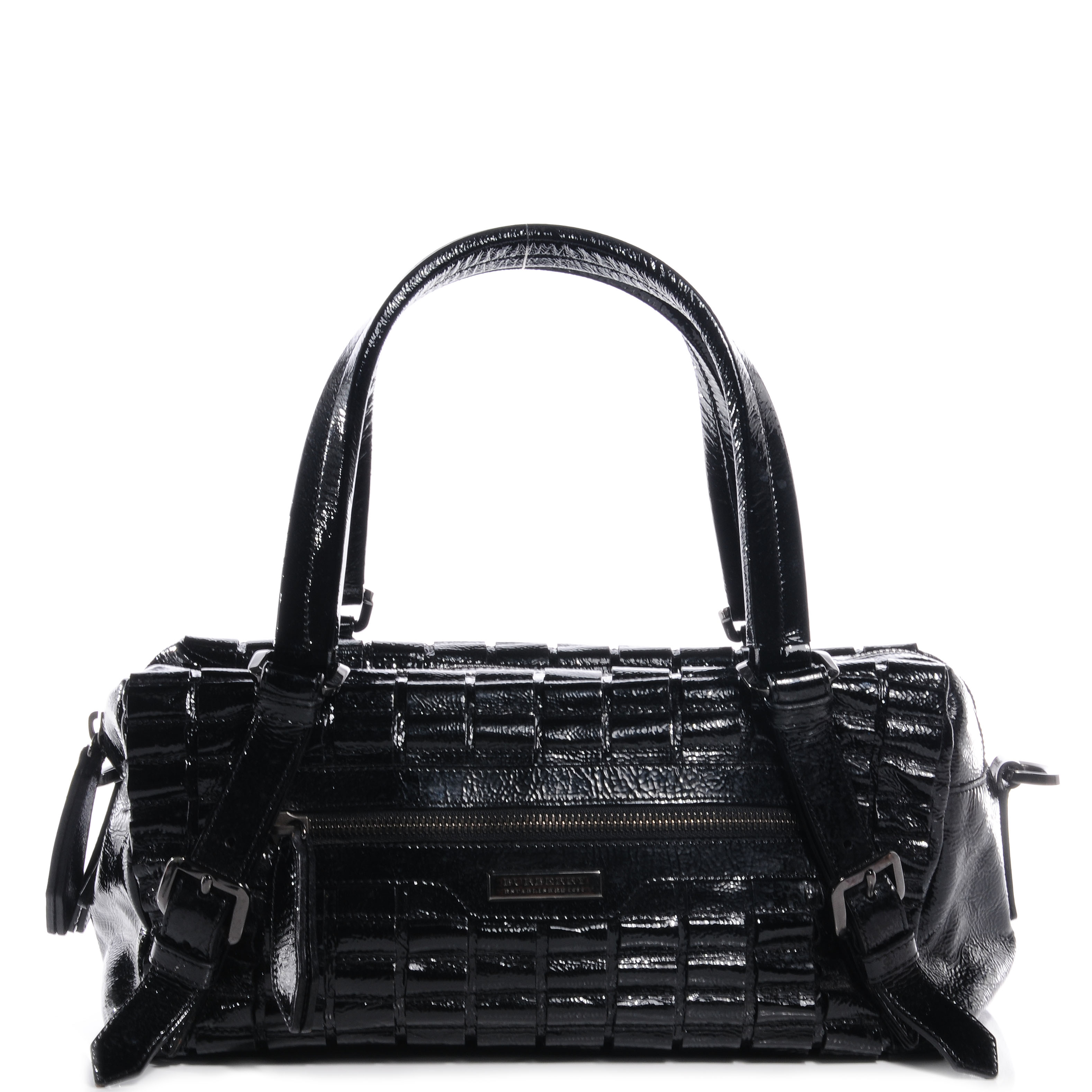 burberry black patent leather handbag