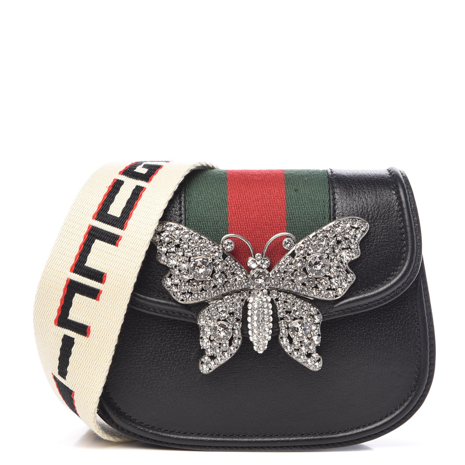 gucci black butterfly bag