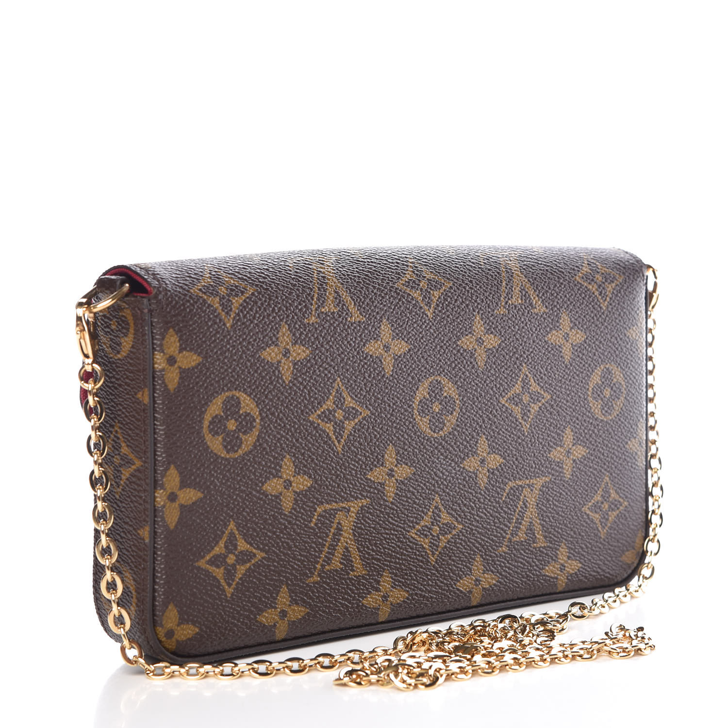 monogram pochette felicie chain wallet fuchsia