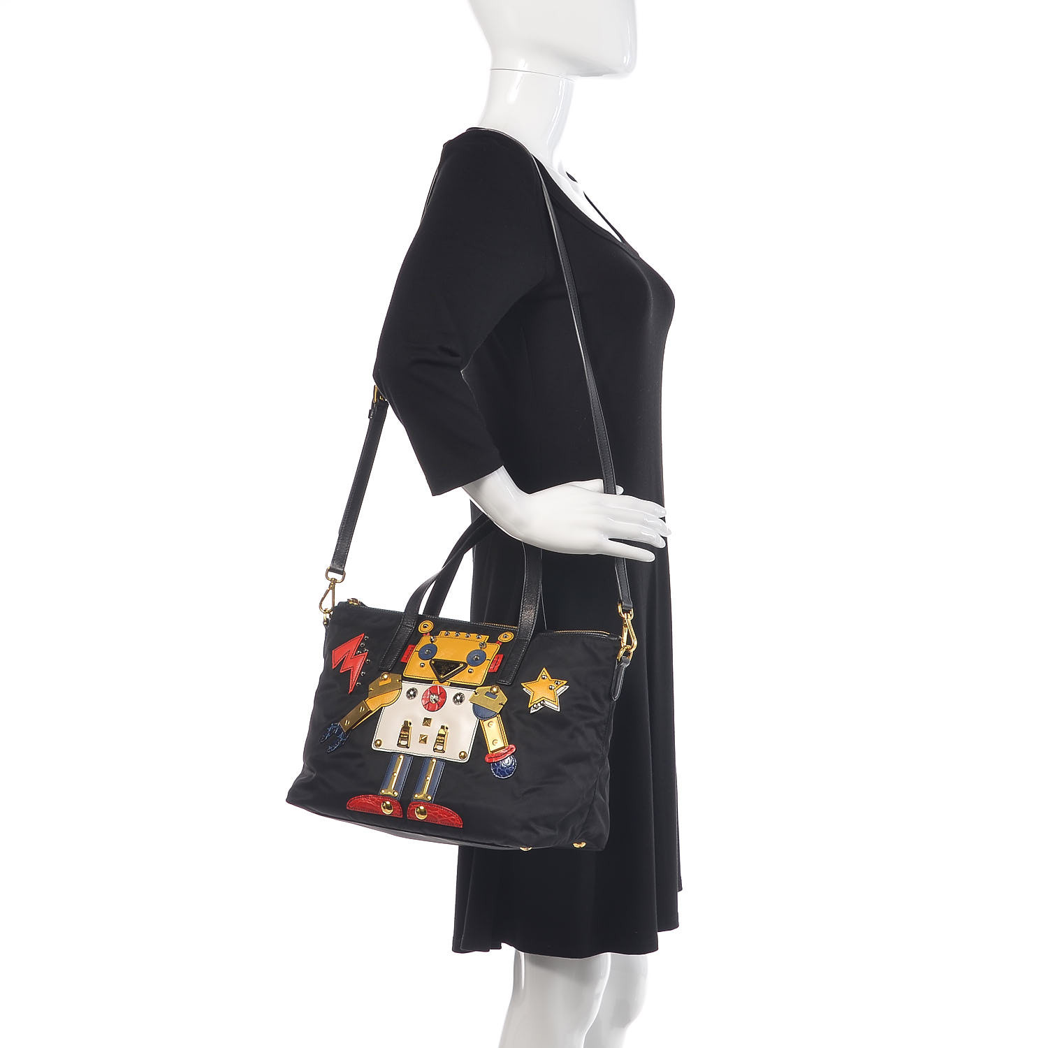 prada robot tote bag