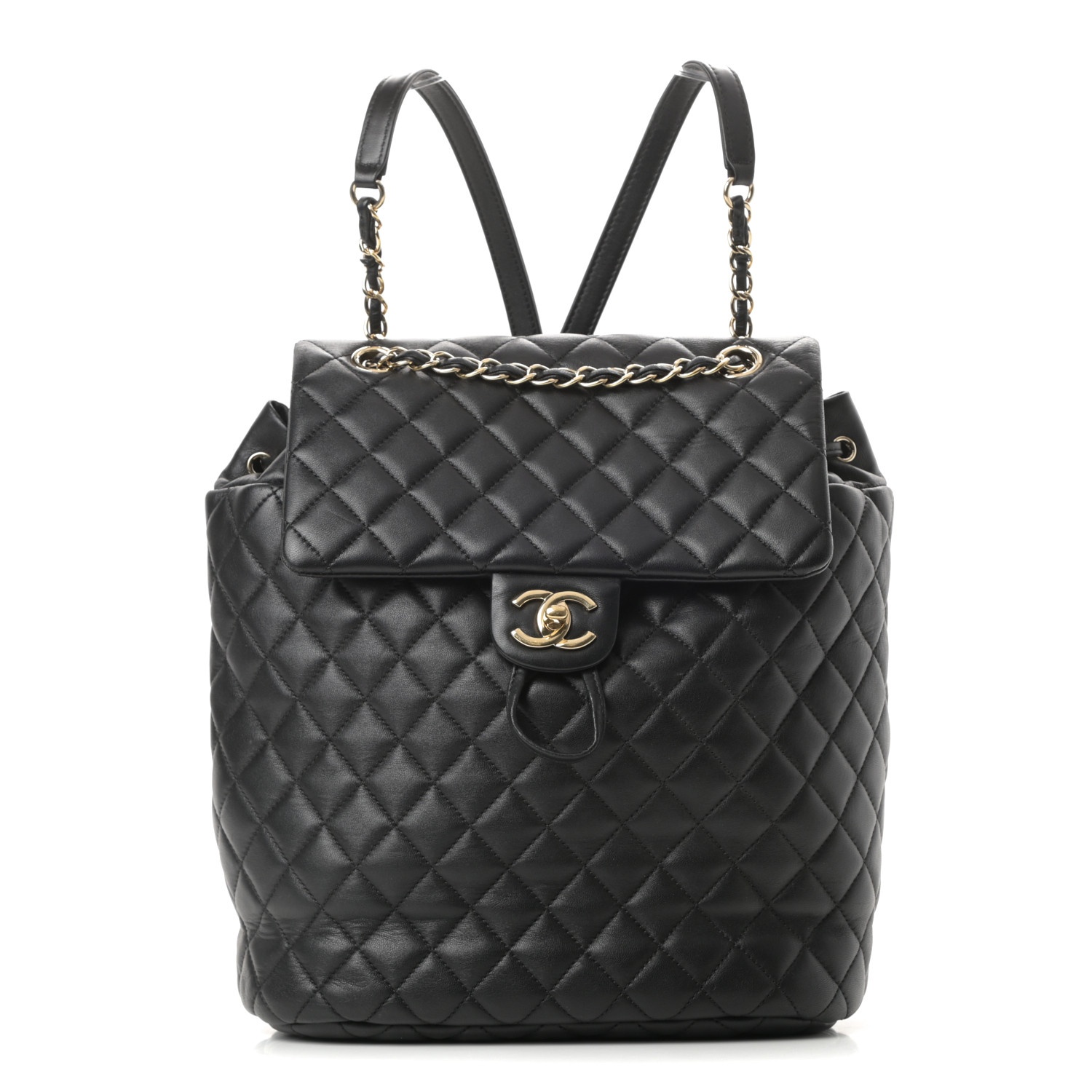 CHANEL Lambskin Quilted Large Urban Spirit Backpack Black 772752 ...