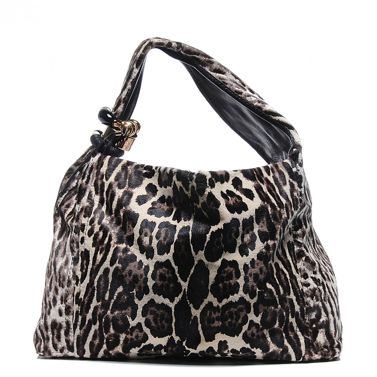 JIMMY CHOO Pony Hair Printed Leopard Saba Hobo 53347