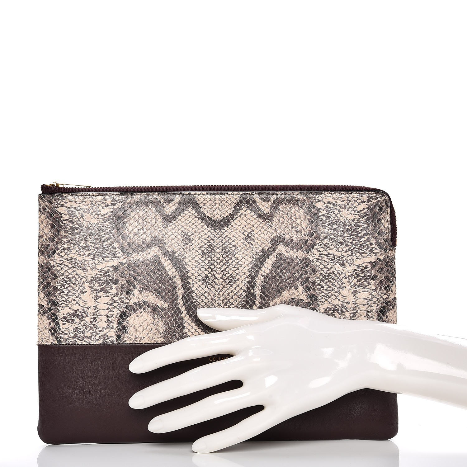 celine python clutch