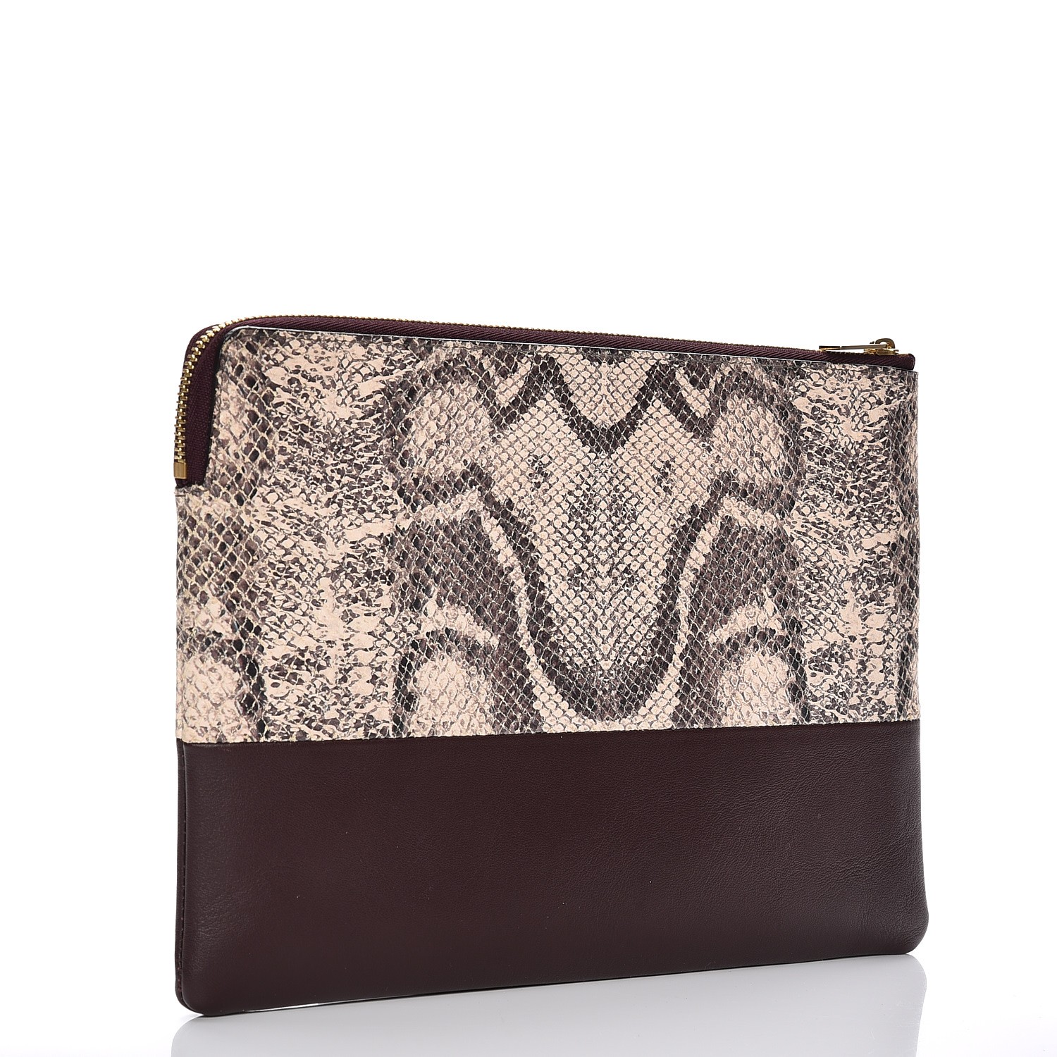 celine python clutch