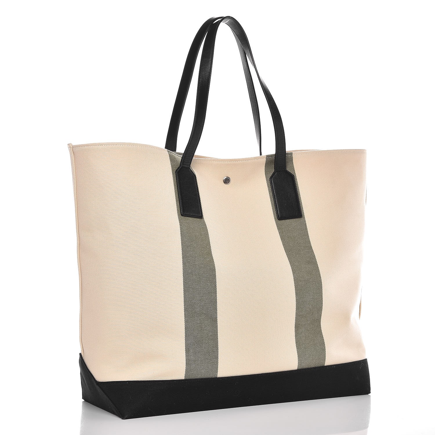 SAINT LAURENT Canvas Beach Shopping East West Tote Ecru 283070