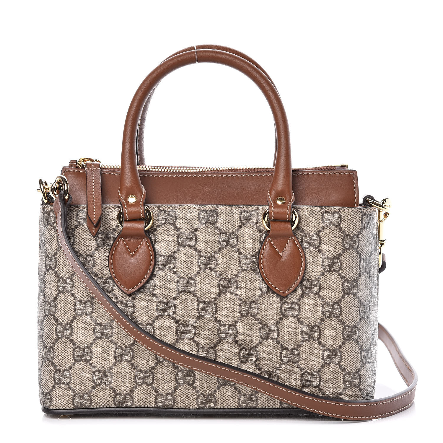 GUCCI GG Supreme Monogram Mini Tote Cognac 397011