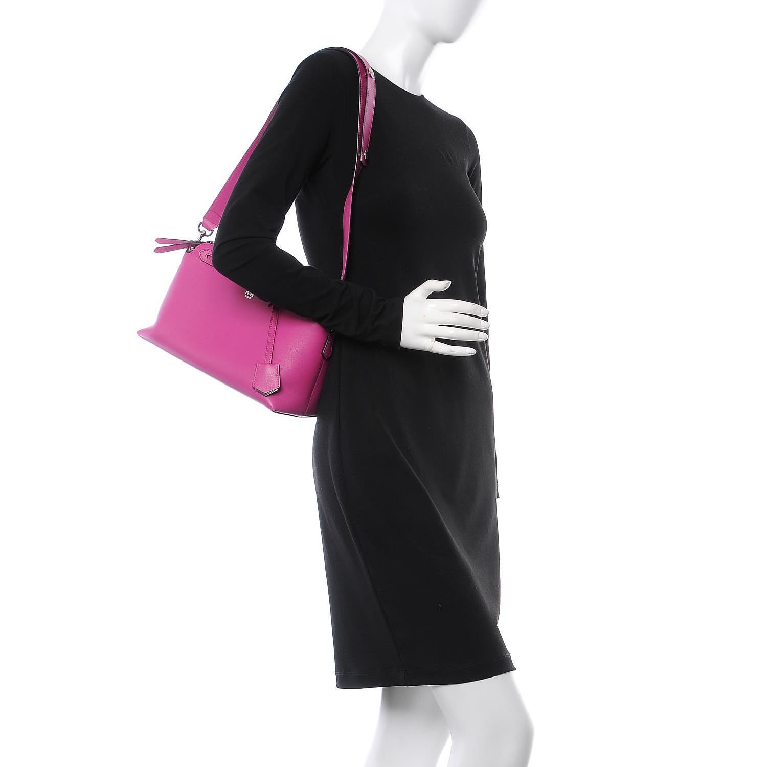 FENDI Calfskin Small By The Way Boston Magenta 309576