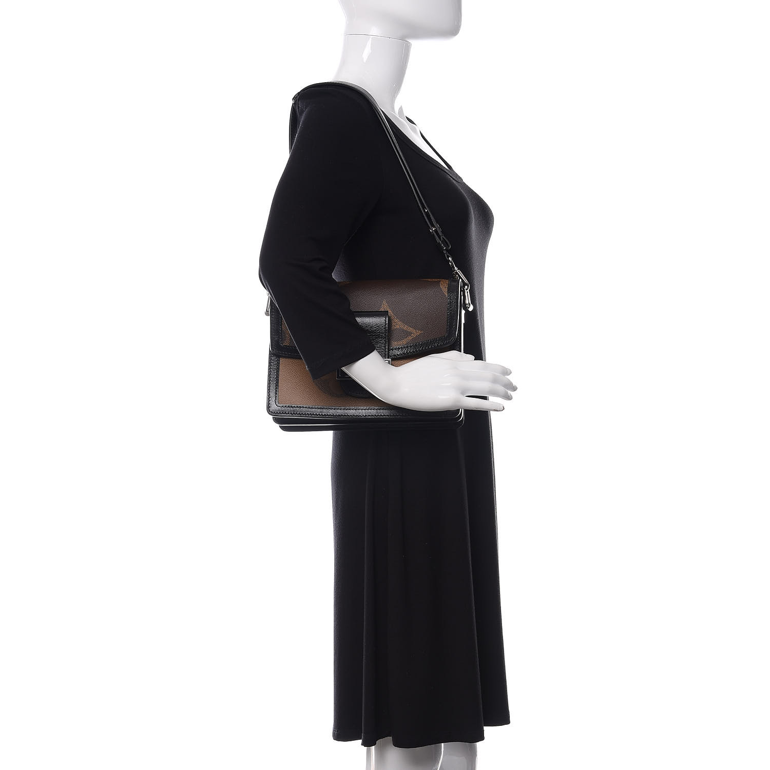Louis Vuitton Dauphine Bag Black White Monogram 3D model